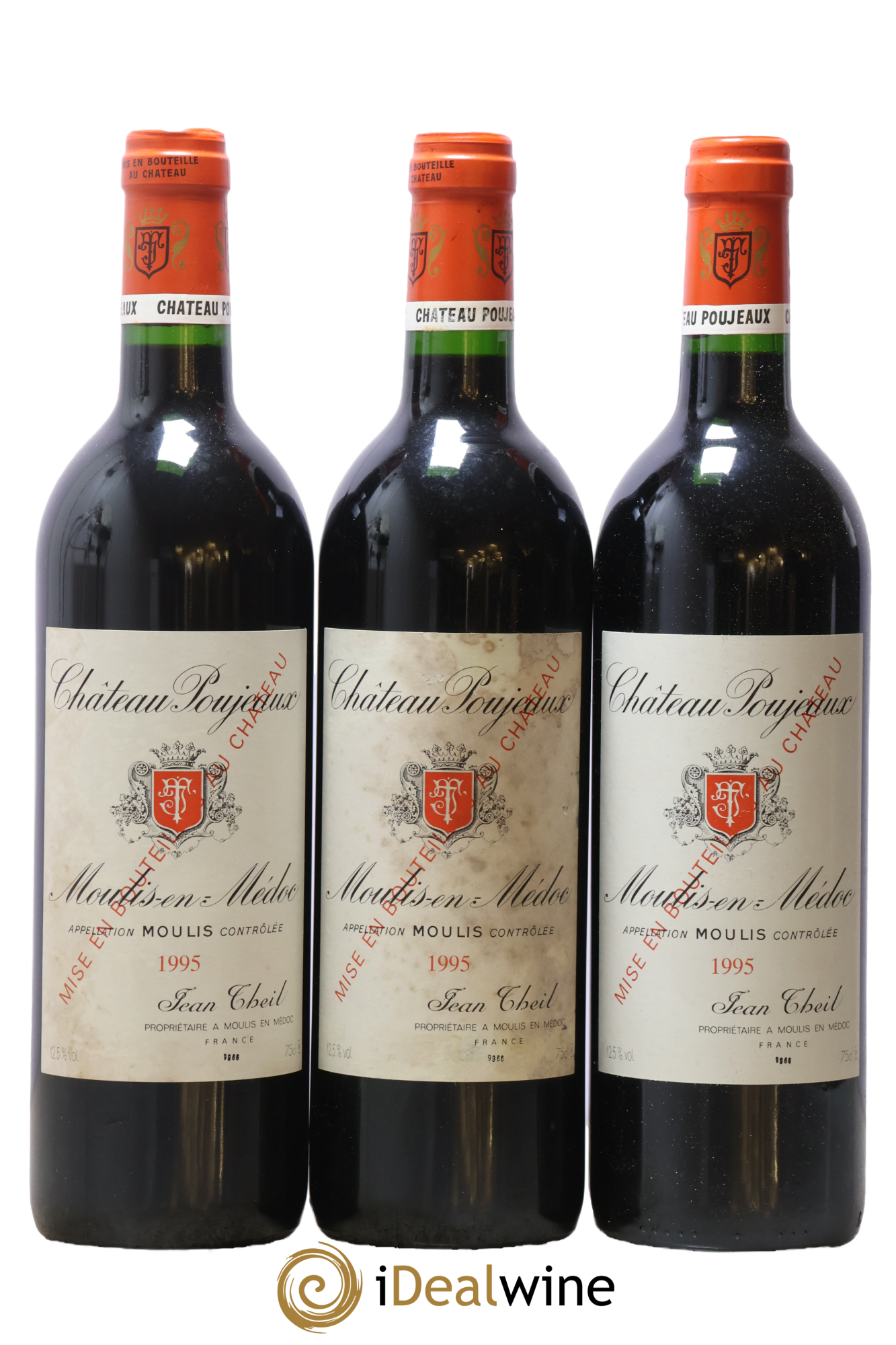 Château Poujeaux 1995 - Lot of 3 bottles - 0