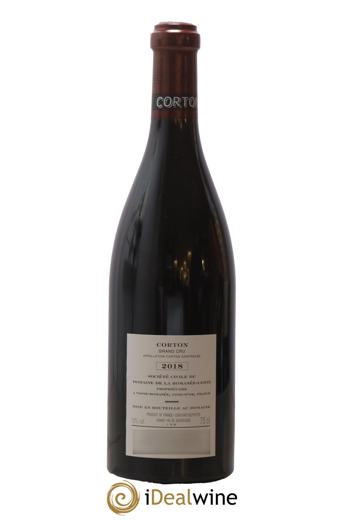 Corton Grand Cru Domaine de la Romanée-Conti 2018 - Lot de 1 bouteille - 1