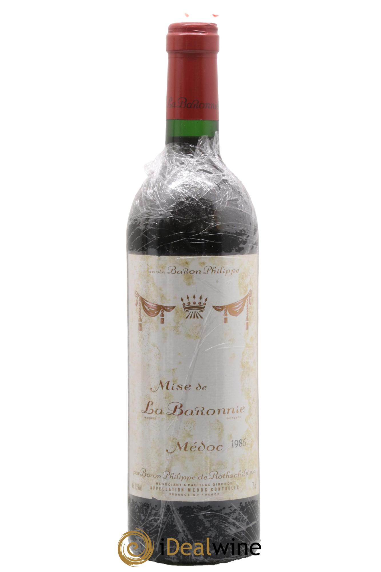 Médoc Mise de la Baronnie Baron Philippe de Rothschild 1986 - Lot of 1 bottle - 0