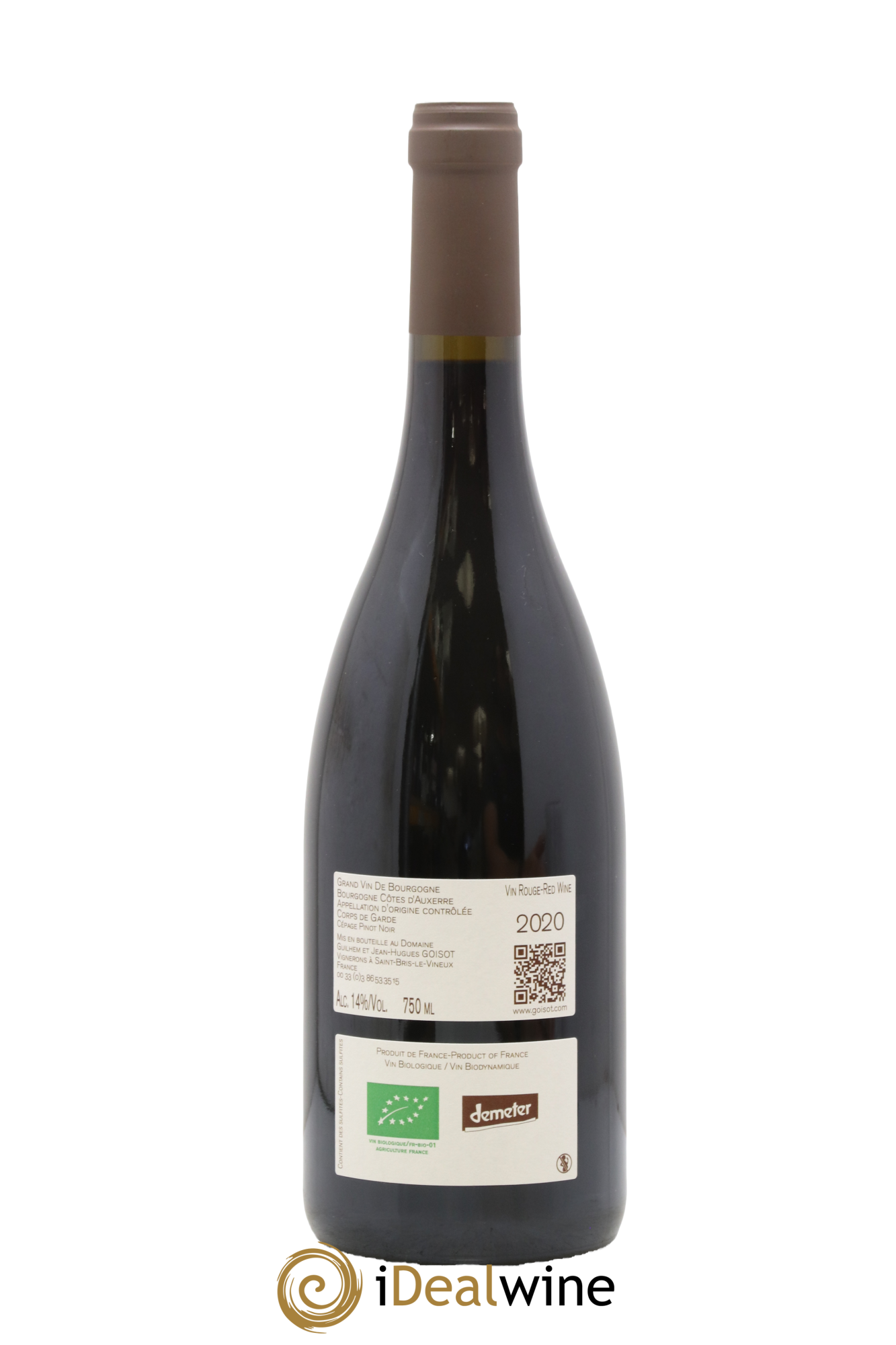 Bourgogne Côtes d'Auxerre Corps de Garde Goisot 2020 - Lot de 1 bouteille - 1