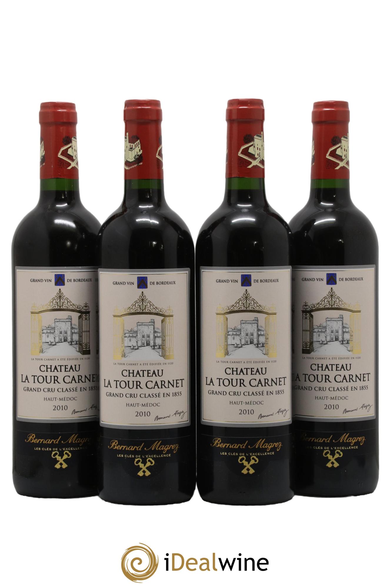 Château la Tour Carnet 4ème Grand Cru Classé 2010 - Lot de 4 bouteilles - 0