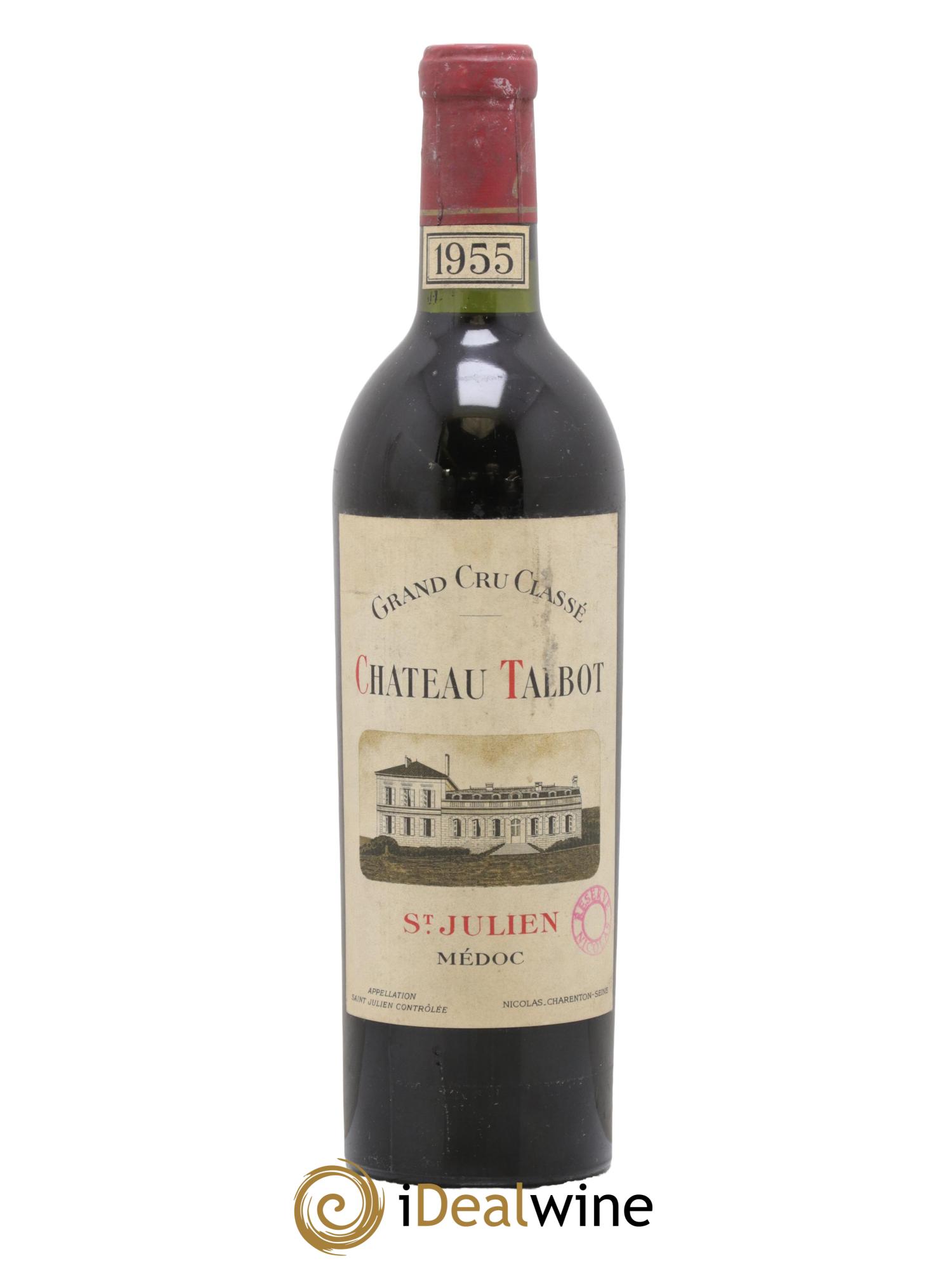 Château Talbot 4ème Grand Cru Classé 1955 - Lot de 1 bouteille - 0