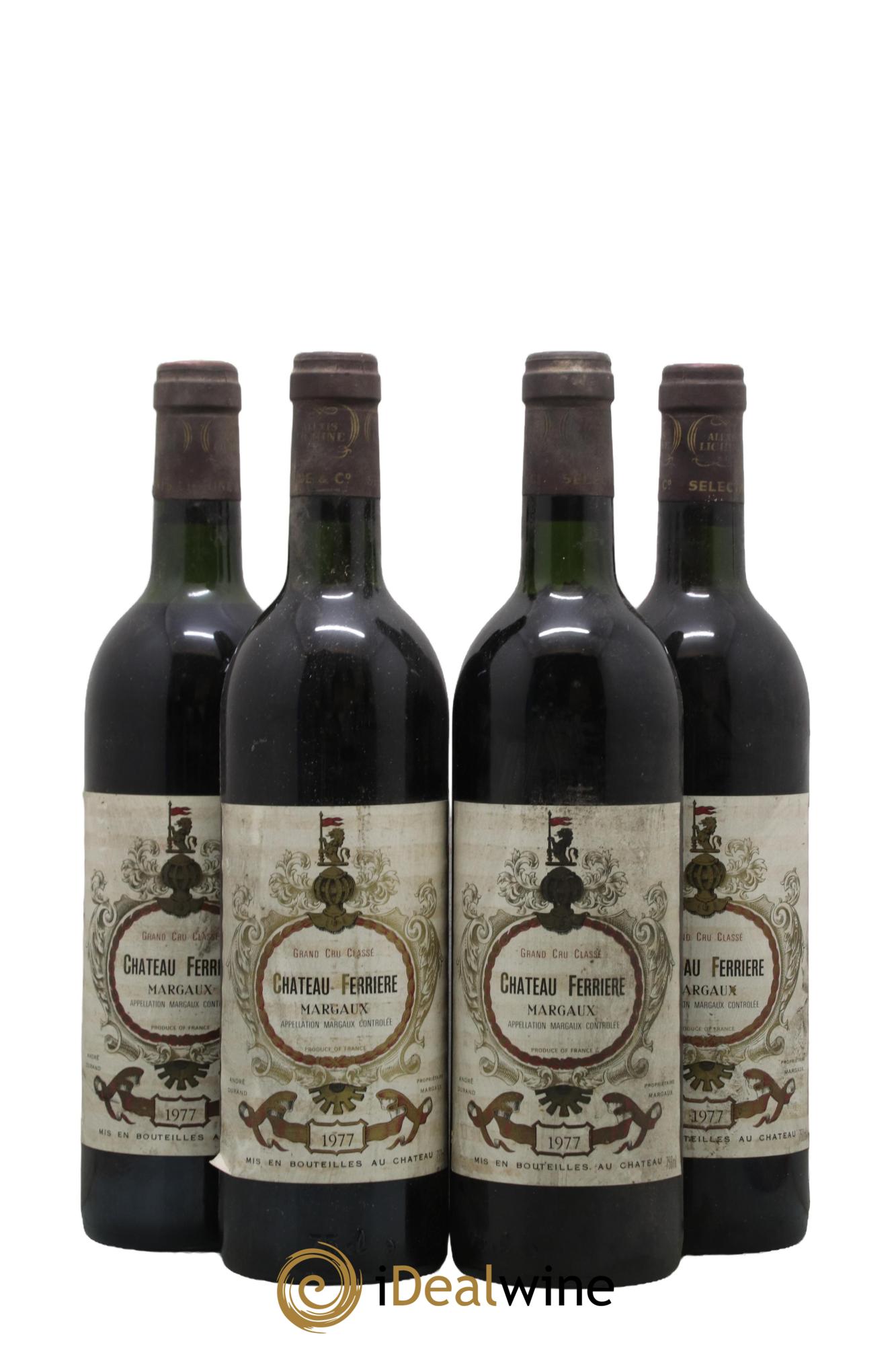 Château Ferrière 3ème Grand Cru Classé 1977 - Lot de 4 bouteilles - 0