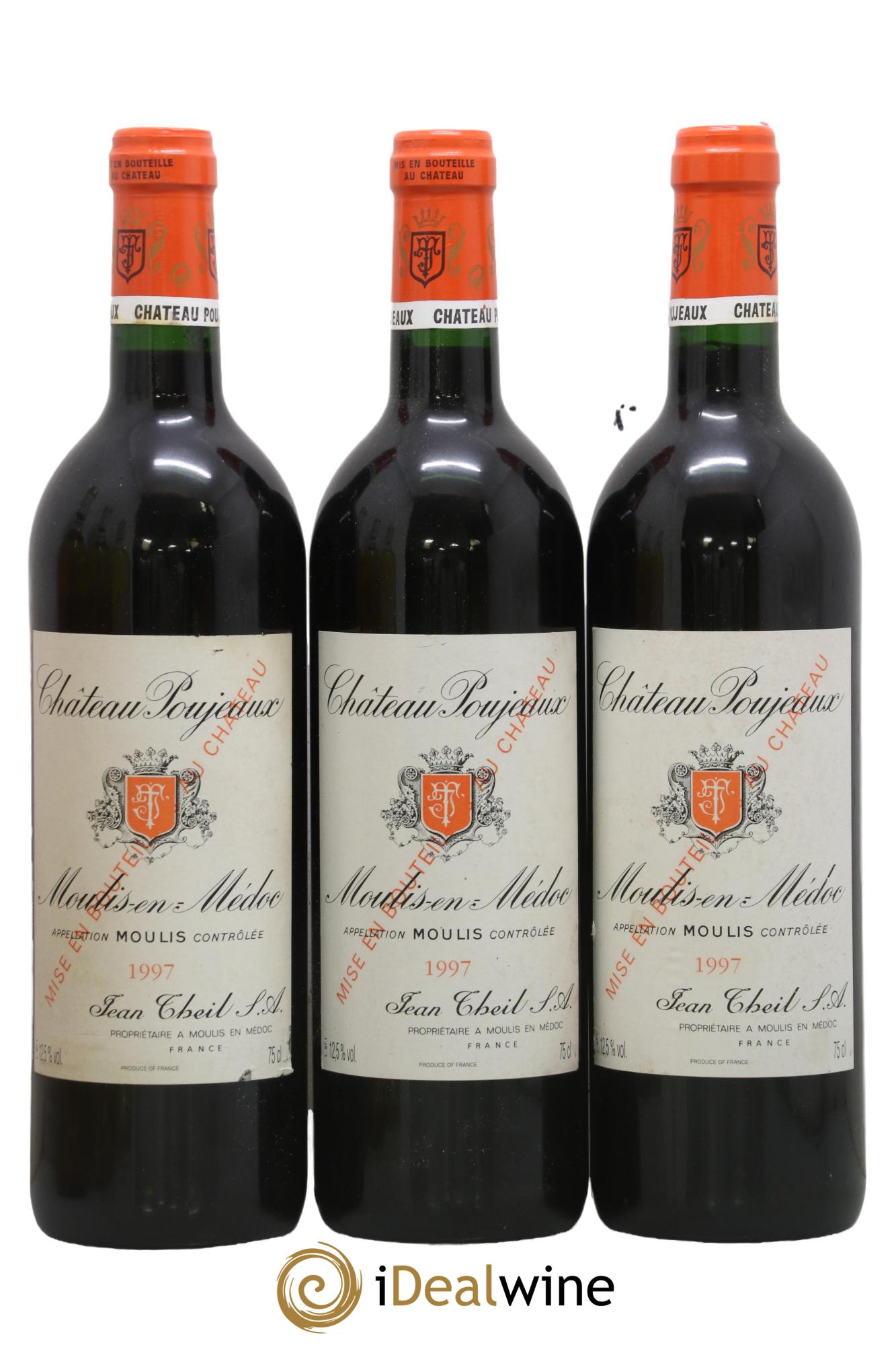 Château Poujeaux 1997 - Lot de 3 bouteilles - 0