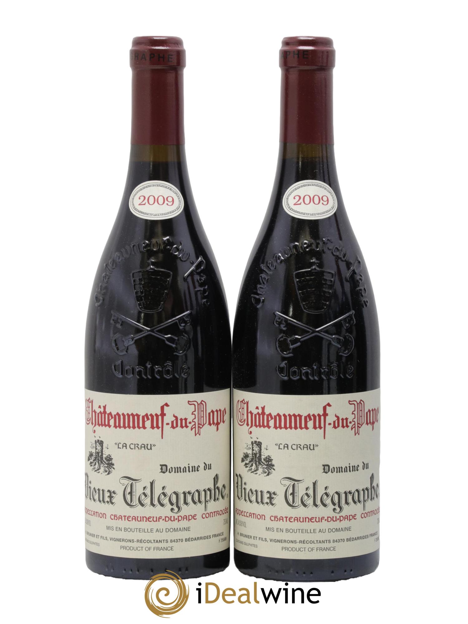 Châteauneuf-du-Pape Vieux Télégraphe (Domaine du) Vignobles Brunier 2009 - Posten von 2 Flaschen - 0
