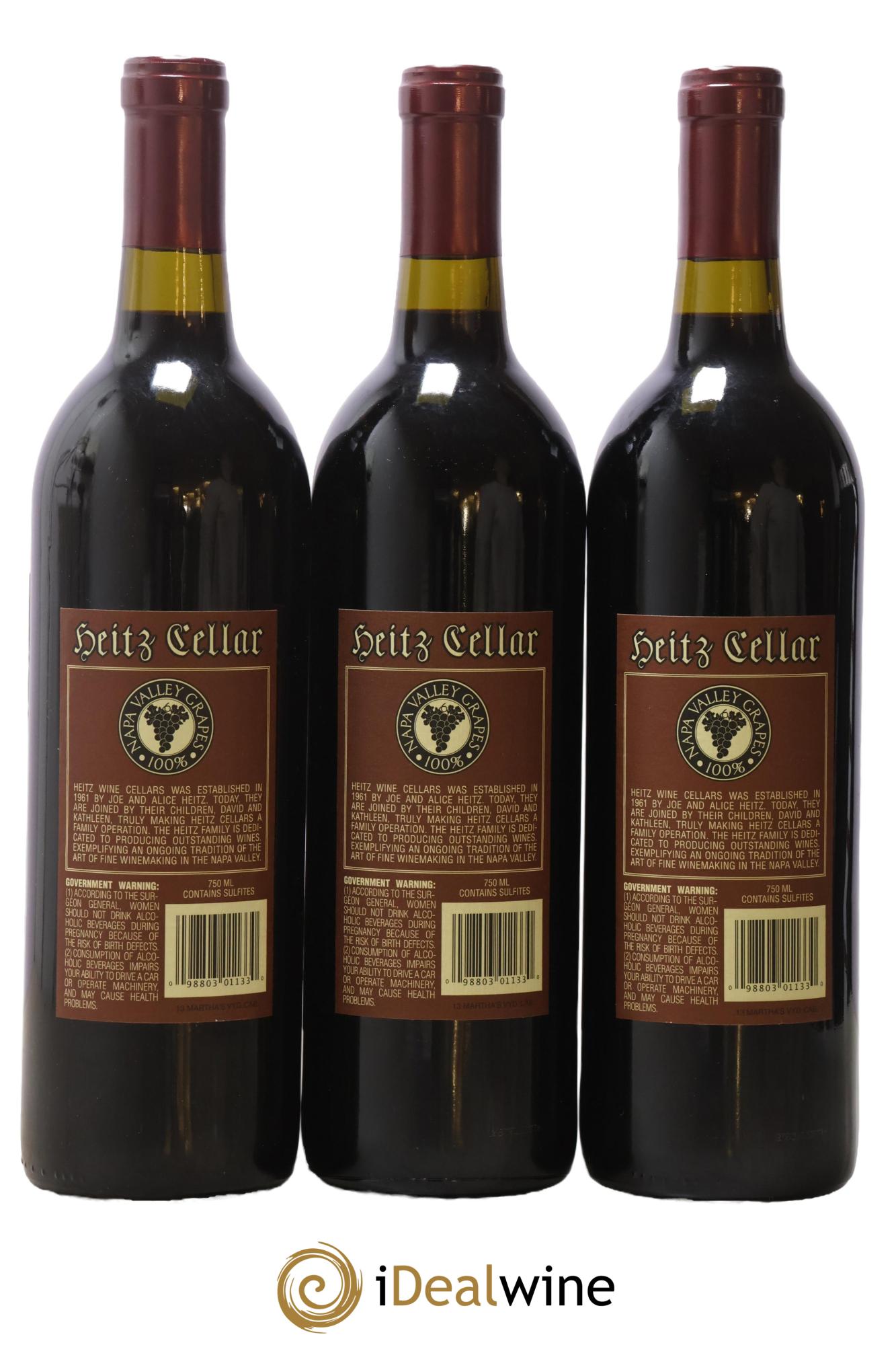 Napa Valley Cabernet Sauvignon Martha's Vineyard Heitz Cellar 2013 - Lot de 3 bouteilles - 1