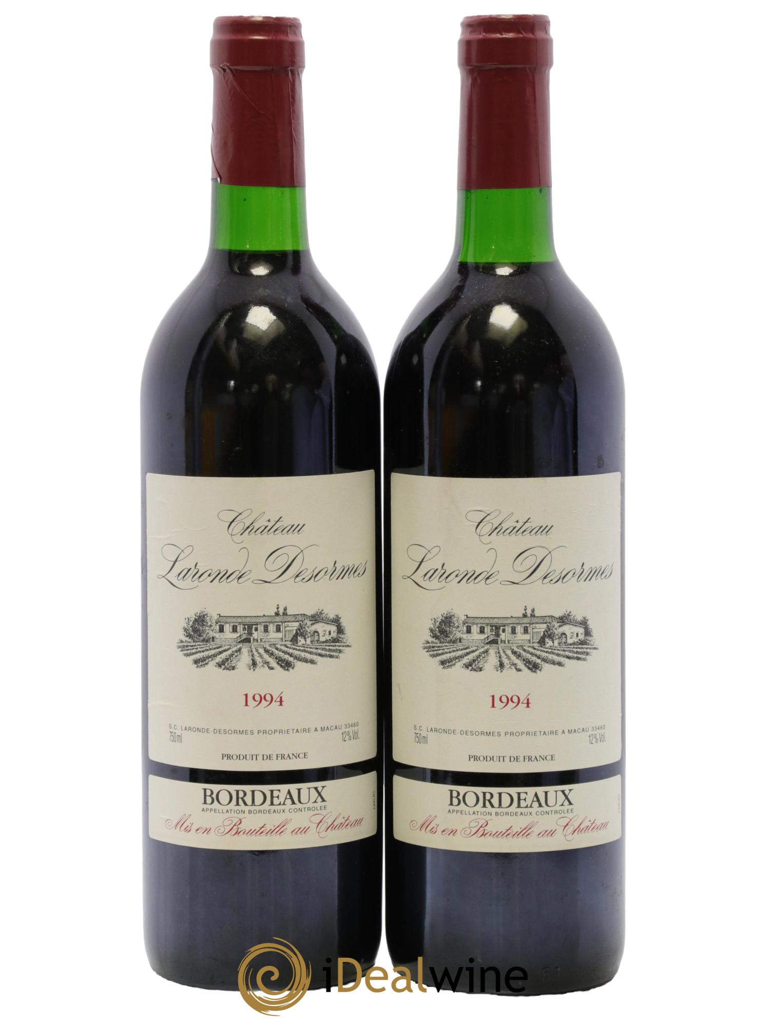 Bordeaux Supérieur Château Laronde Desormes 1994 - Posten von 2 Flaschen - 0