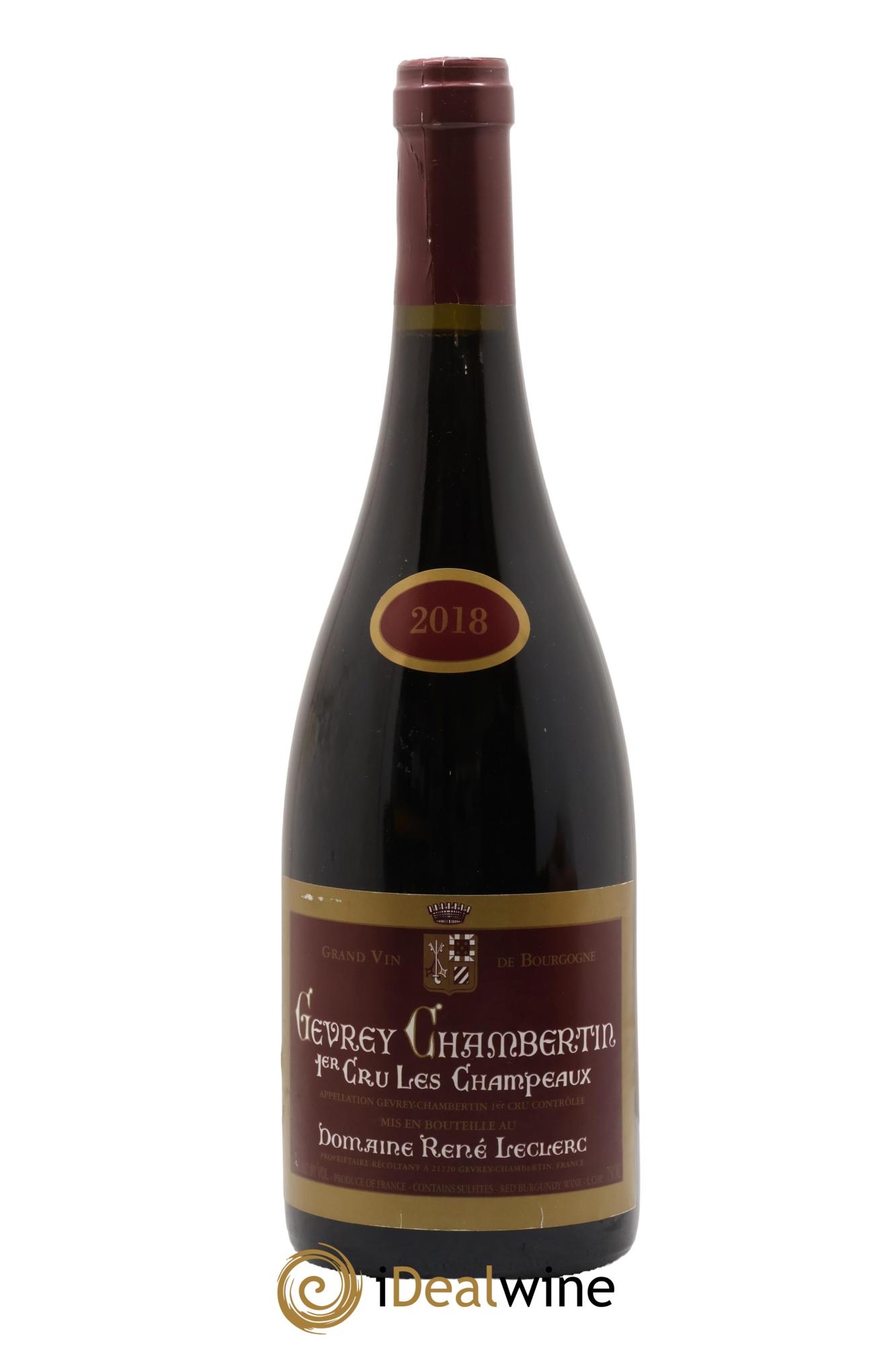 Gevrey-Chambertin 1er Cru Les Champeaux René Leclerc 2018 - Lot of 1 bottle - 0