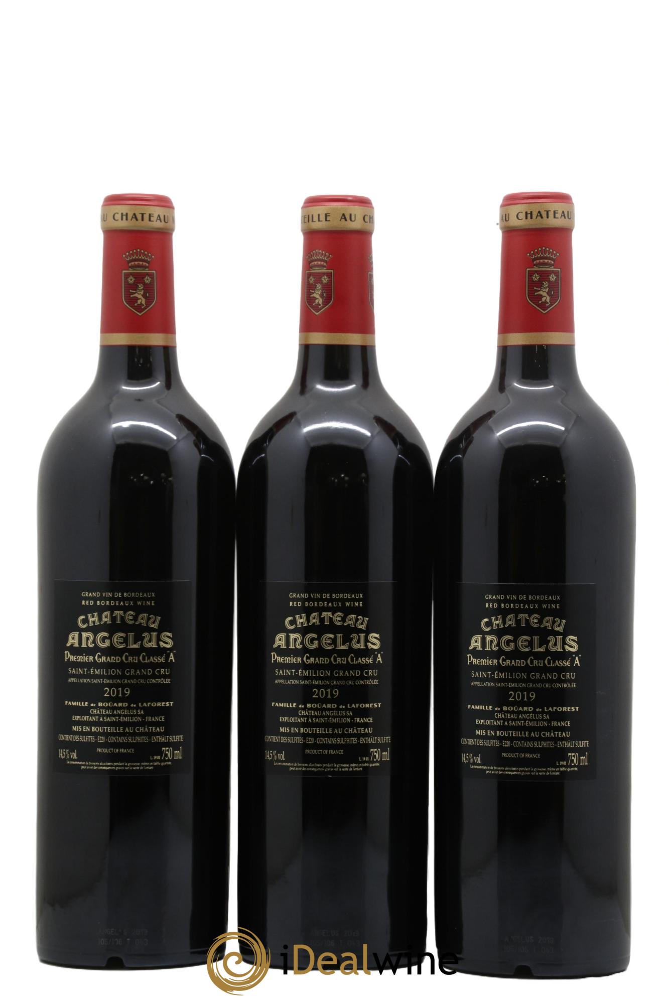 Château Angélus 1er Grand Cru Classé A 2019 - Lot of 3 bottles - 1