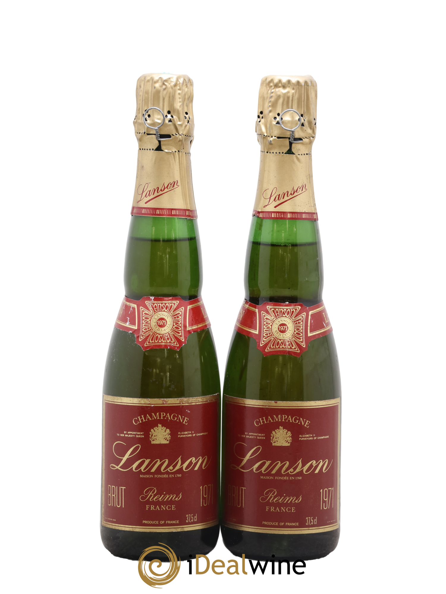 Brut Lanson 1971 - Lot of 2 half-bottles - 0