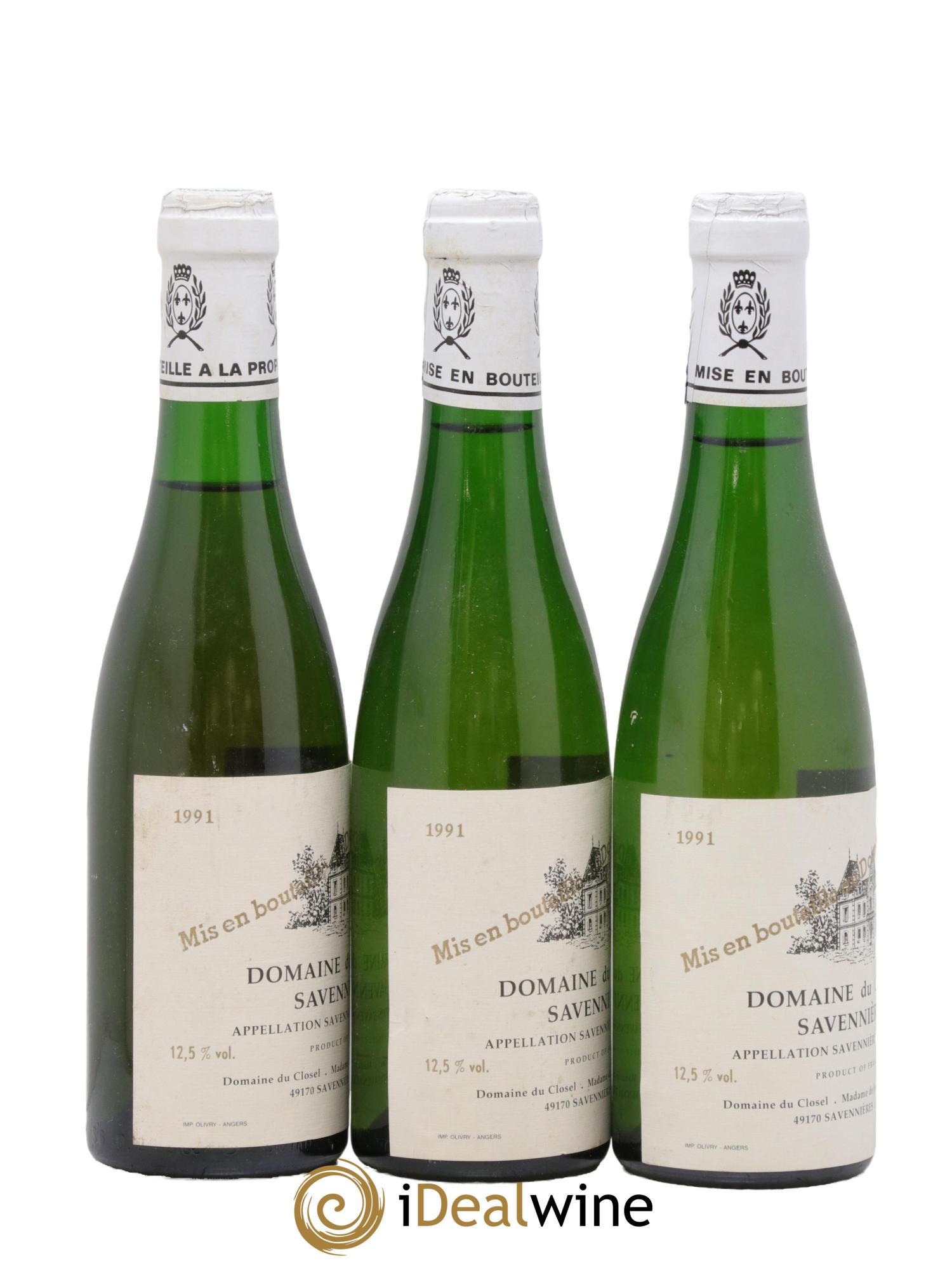 Savennières Domaine du Closel 1991 - Lotto di 3 mezze bottiglie - 1
