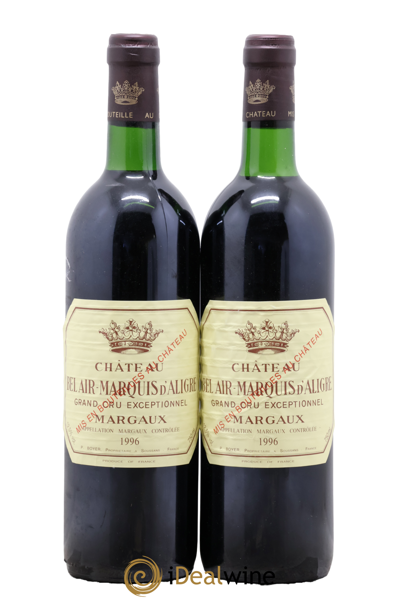 Château Bel Air Marquis d'Aligre 1996 - Lot of 2 bottles - 0