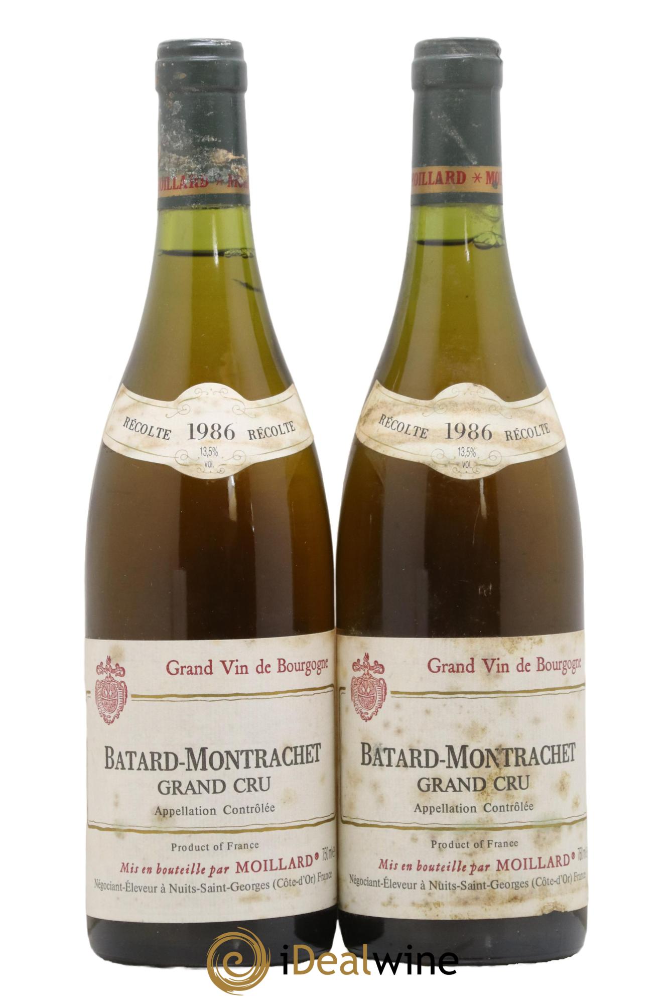 Bâtard-Montrachet Grand Cru Moillard 1986 - Lot de 2 bouteilles - 0