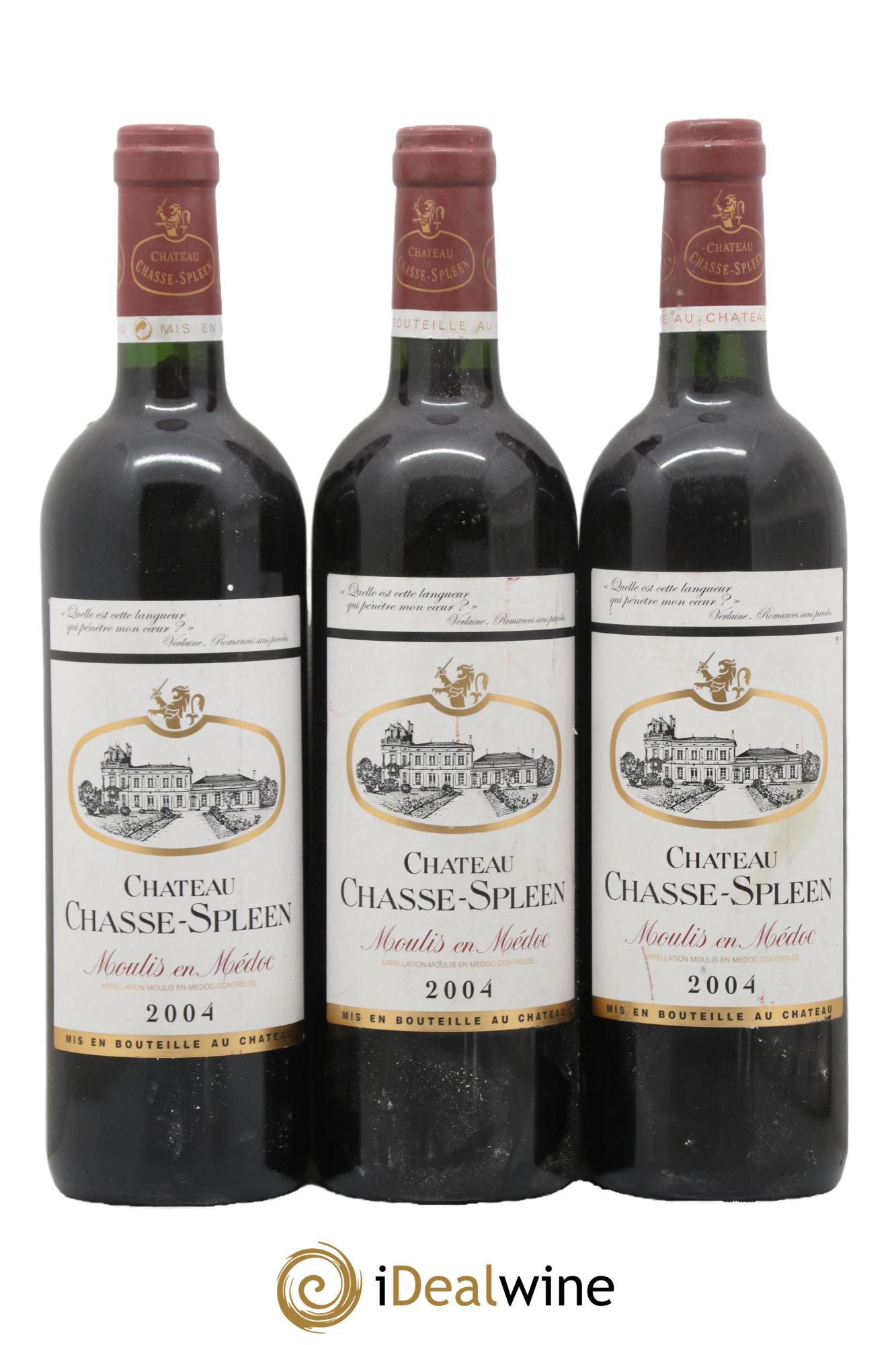 Château Chasse Spleen 2004 - Lot de 3 bouteilles - 0