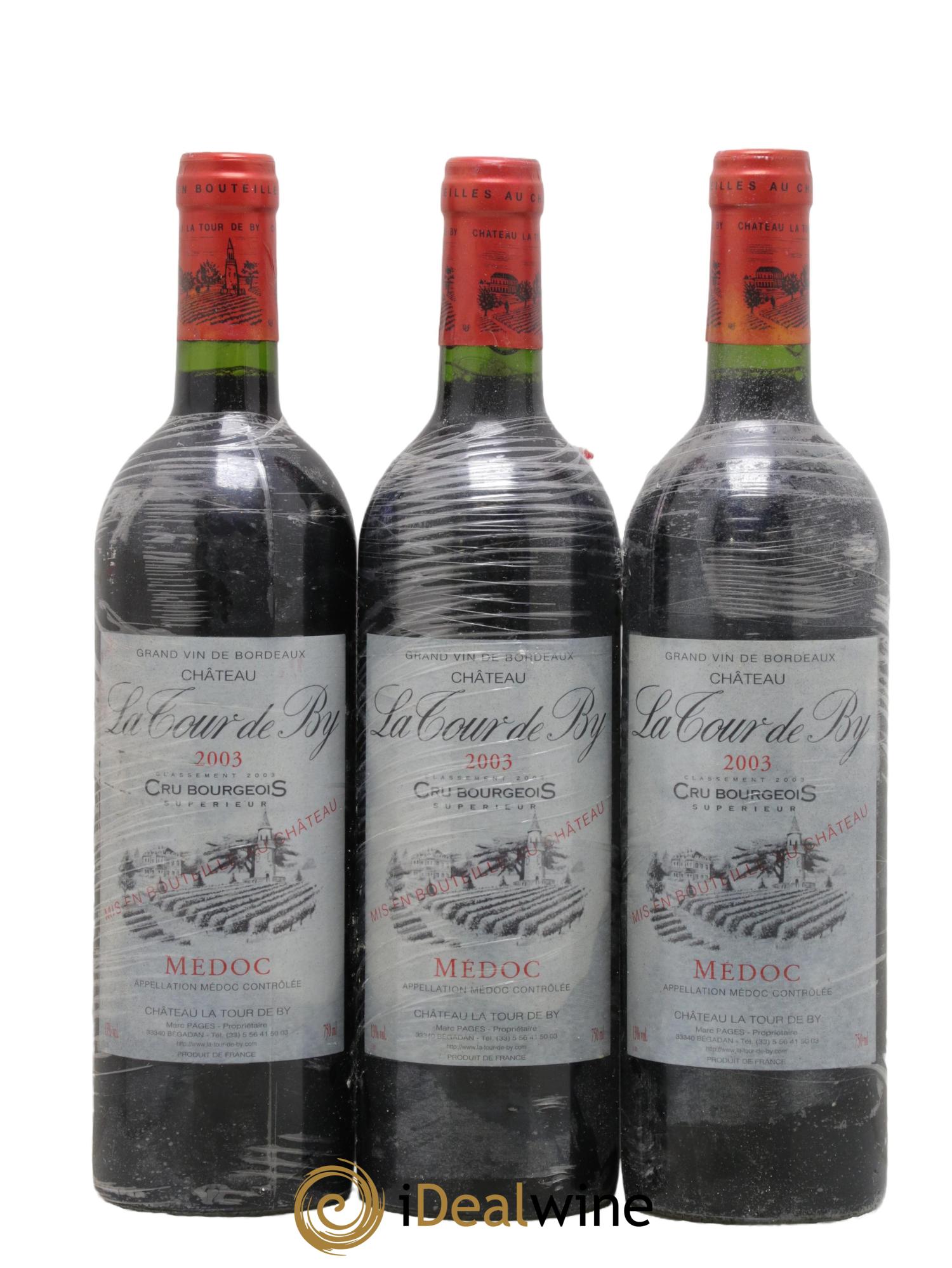 Château La Tour de By Cru Bourgeois 2003 - Lot de 3 bouteilles - 0