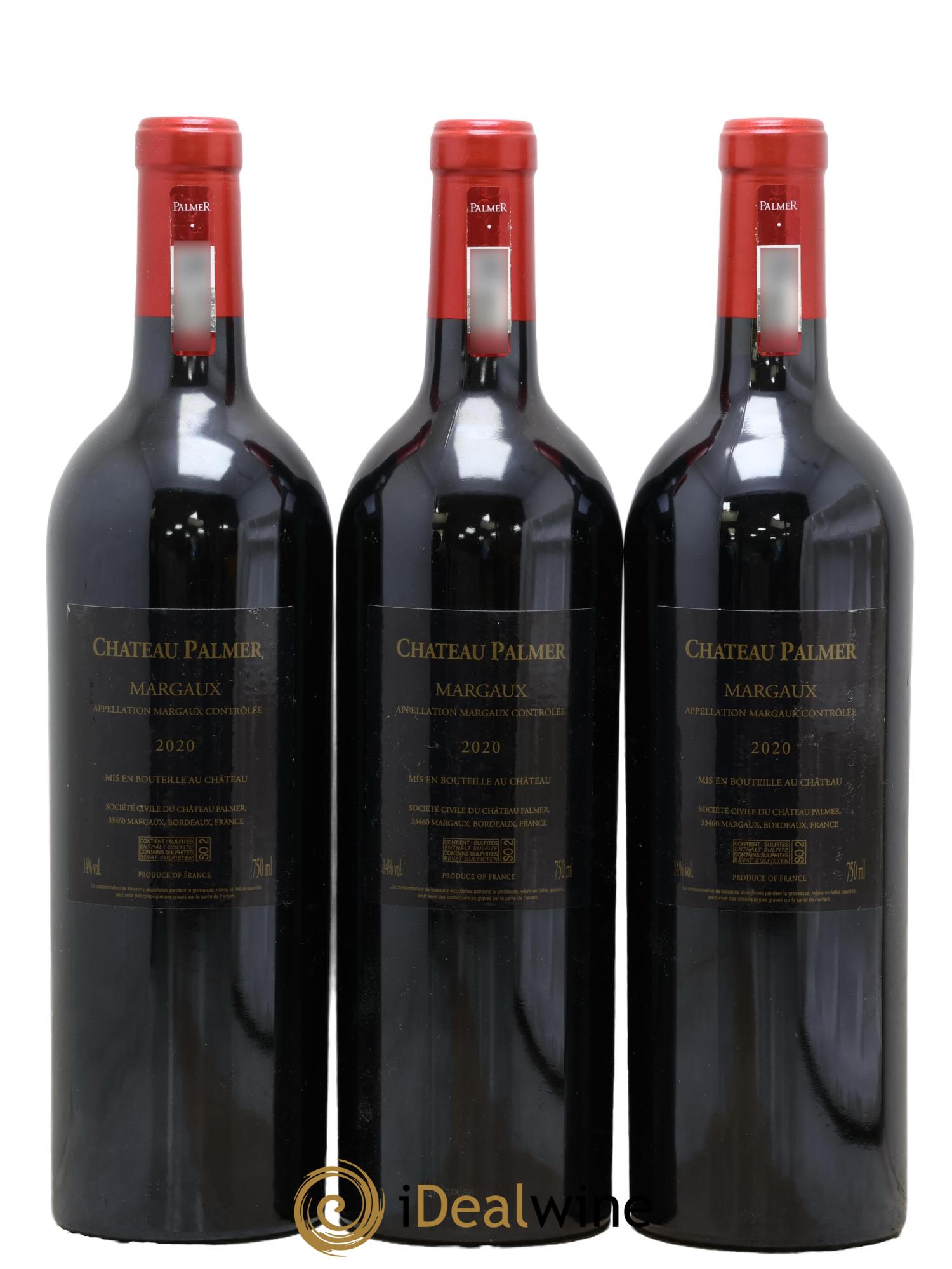 Château Palmer 3ème Grand Cru Classé 2020 - Lot de 3 bouteilles - 1