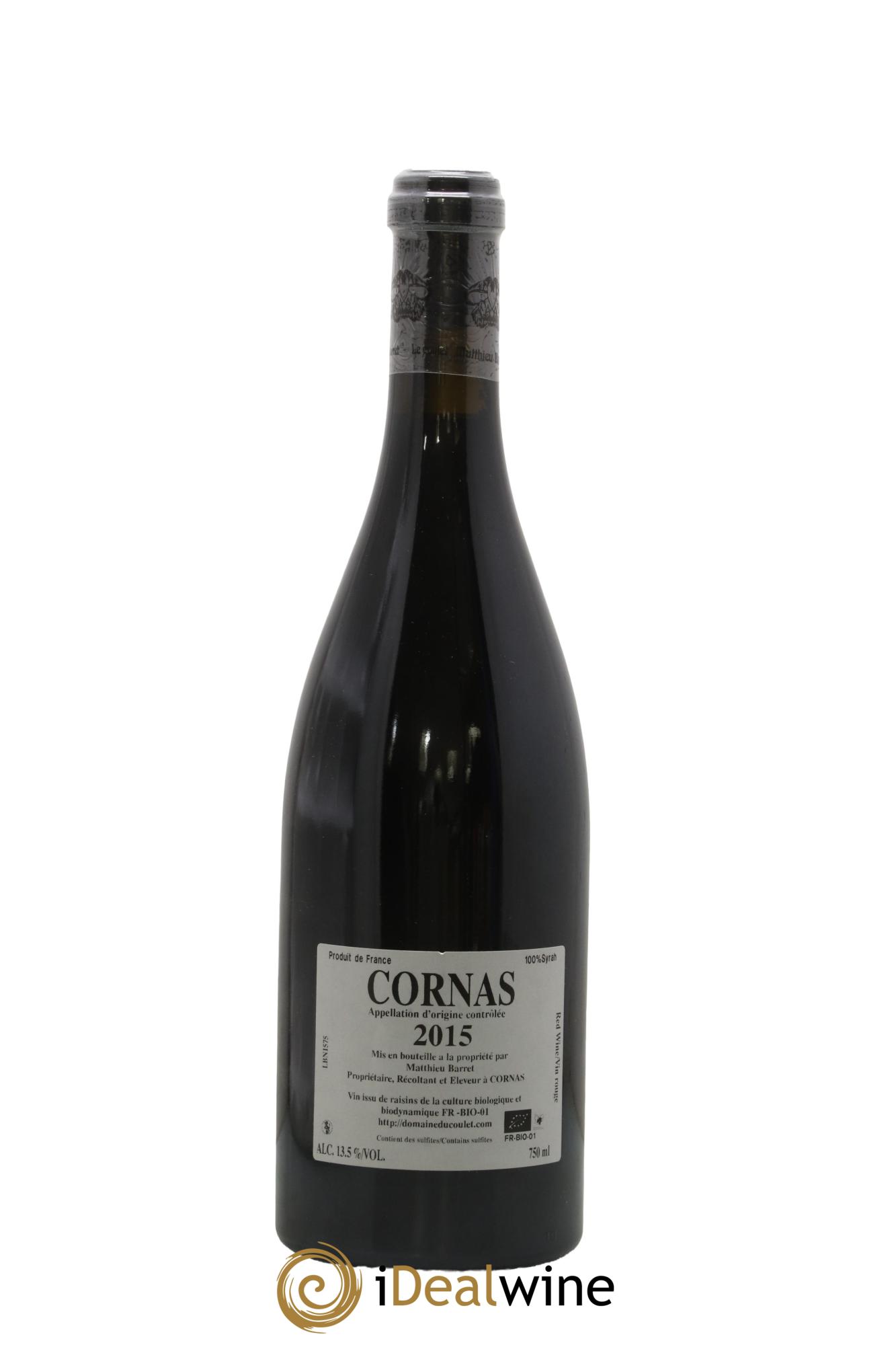 Cornas Billes Noires Coulet (Domaine du) - Matthieu Barret 2015 - Lot de 1 bouteille - 1