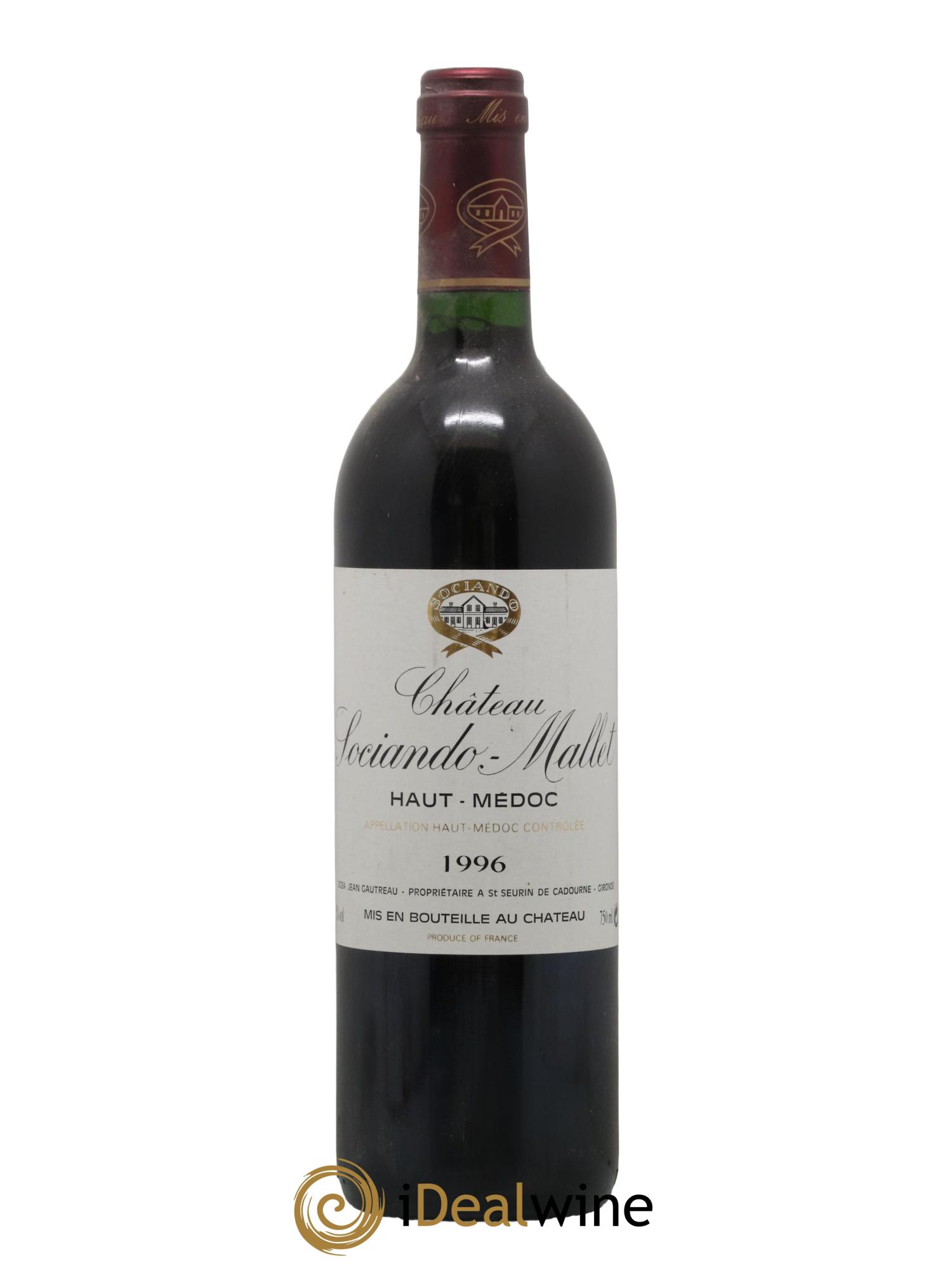 Château Sociando Mallet 1996 - Lot de 1 bouteille - 0