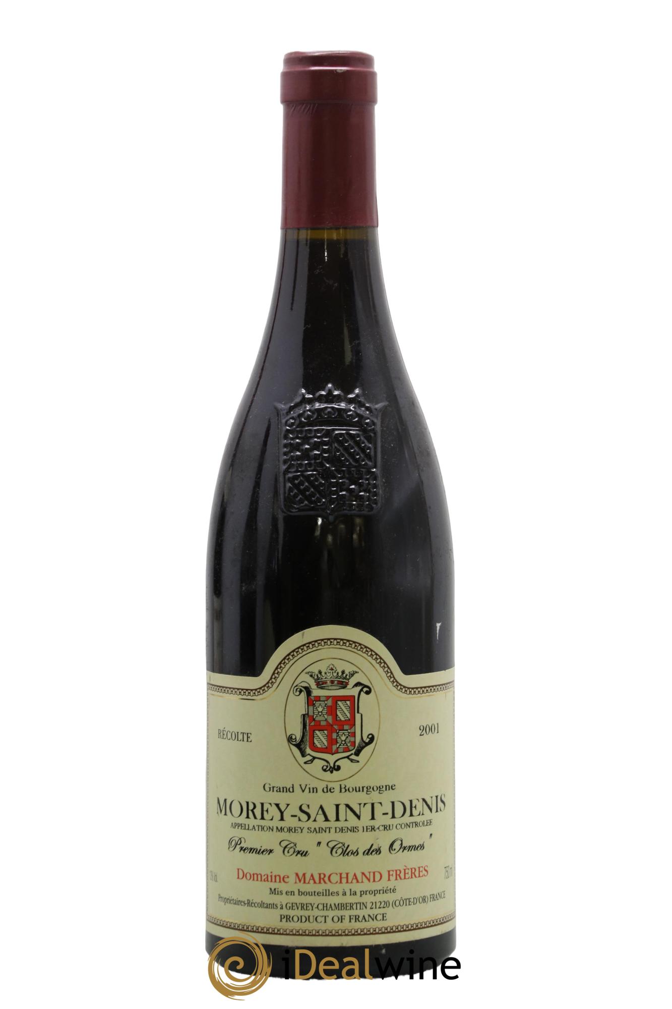 Morey-Saint-Denis 1er Cru Clos des ormes marchand frères 2001 - Lot de 1 bouteille - 0
