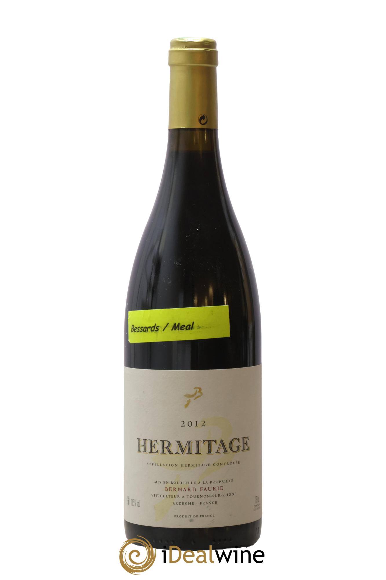Hermitage Bessards Méal (capsule dorée) Bernard Faurie 2012 - Lot de 1 bouteille - 0