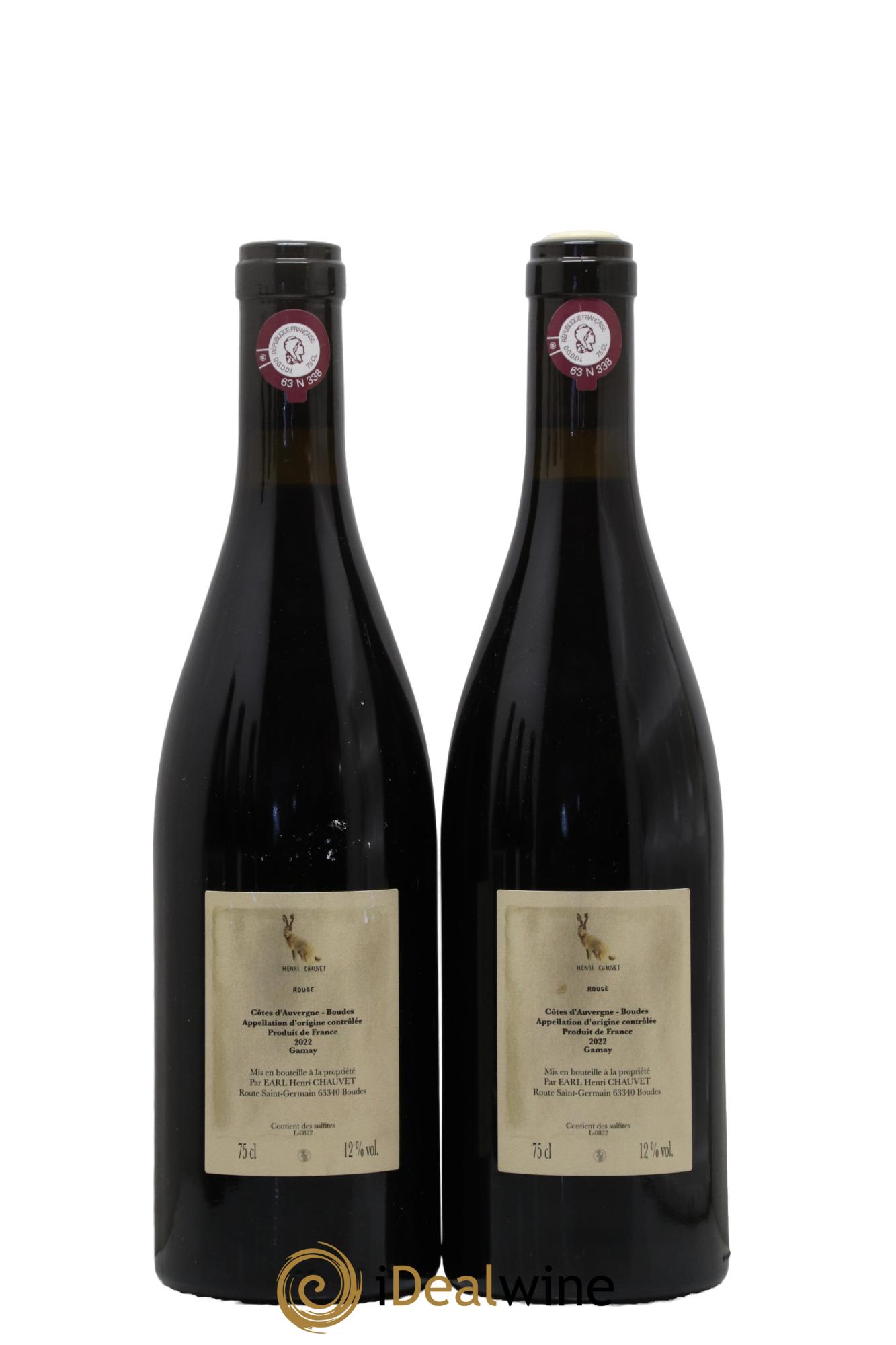 Côtes d'Auvergne Boudes Rouge Henri Chauvet 2022 - Lot of 2 bottles - 1