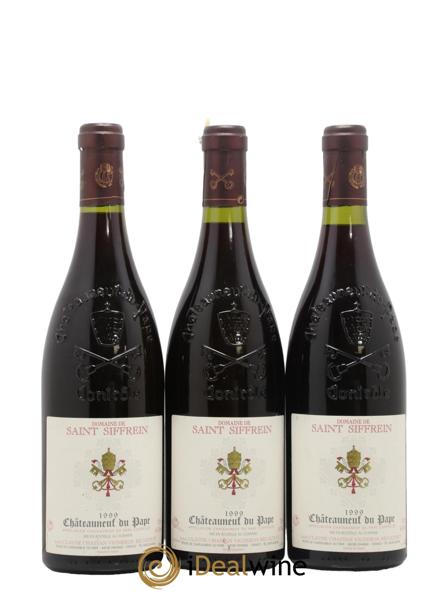 Châteauneuf-du-Pape Saint Siffrein 1999 - Lot de 3 bouteilles - 0