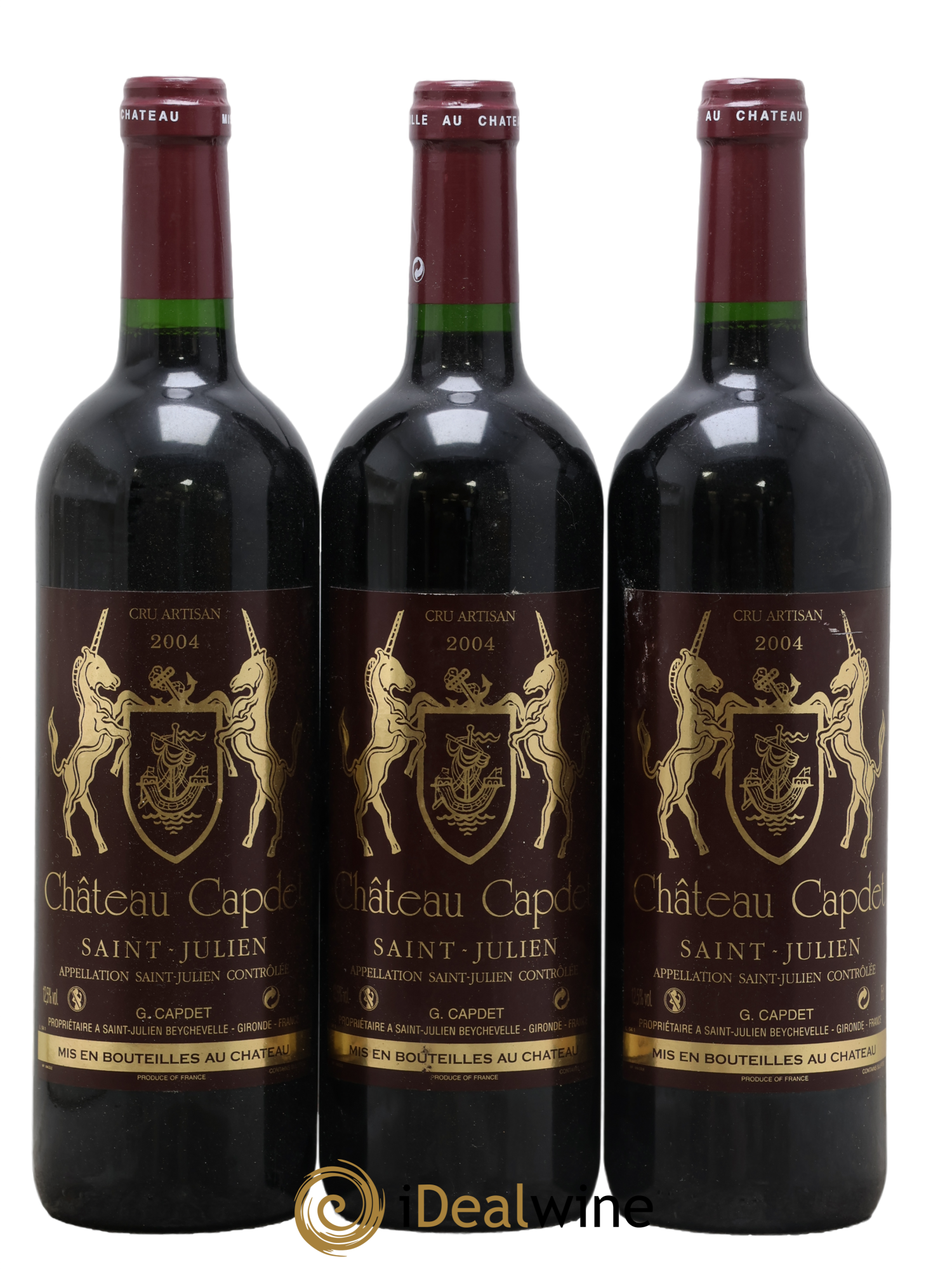 Saint-Julien Château Capdet 2004 - Lot de 3 bouteilles - 0