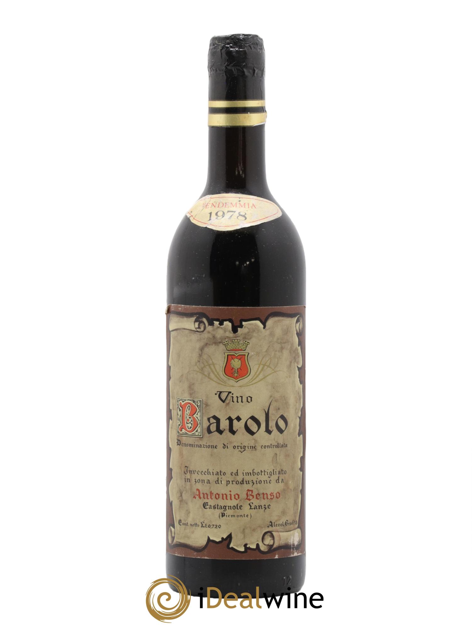 Barolo Benso Antonio 1978 - Lot de 1 bouteille - 0