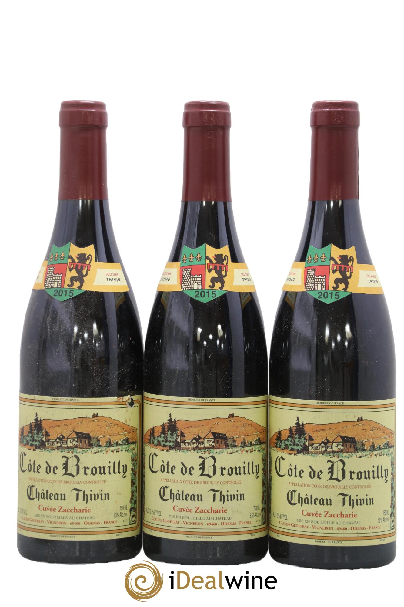 Côte de Brouilly Cuvée Zaccharie Château Thivin 2015 - Lot de 3 bouteilles - 0