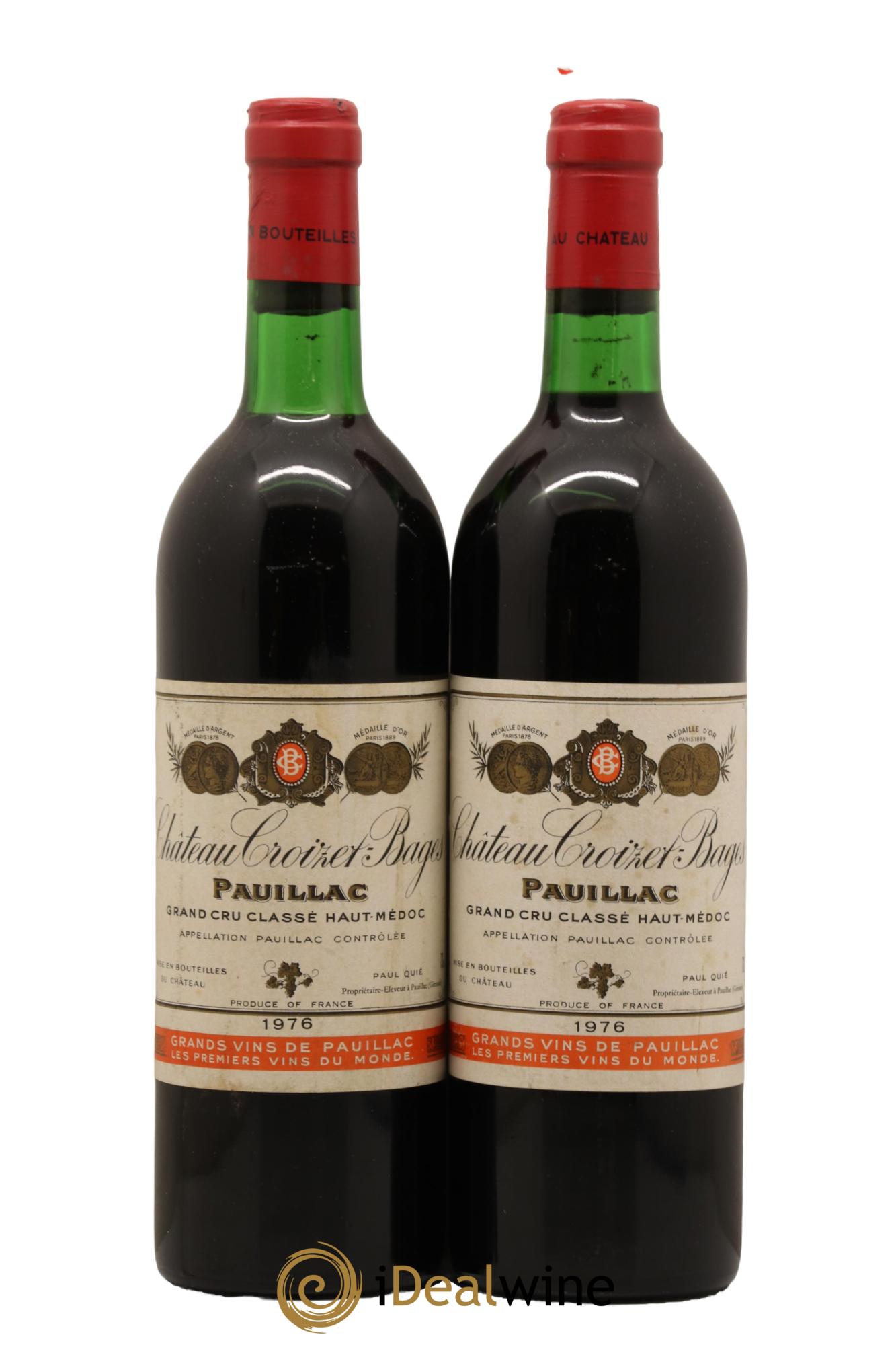 Château Croizet Bages 5ème Grand Cru Classé 1976 - Lot de 2 bouteilles - 0