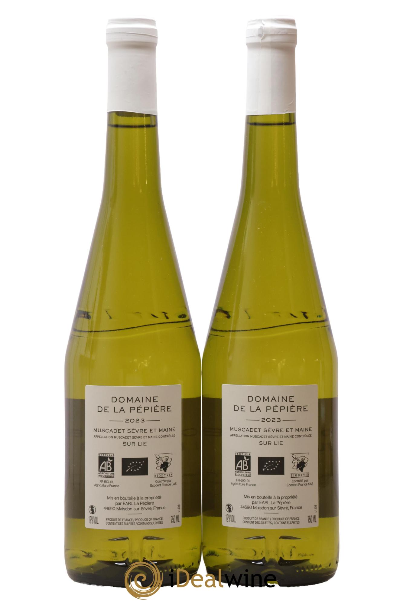 Muscadet-Sèvre-et-Maine sur lie Domaine Pépière 2023 - Lotto di 2 bottiglie - 1