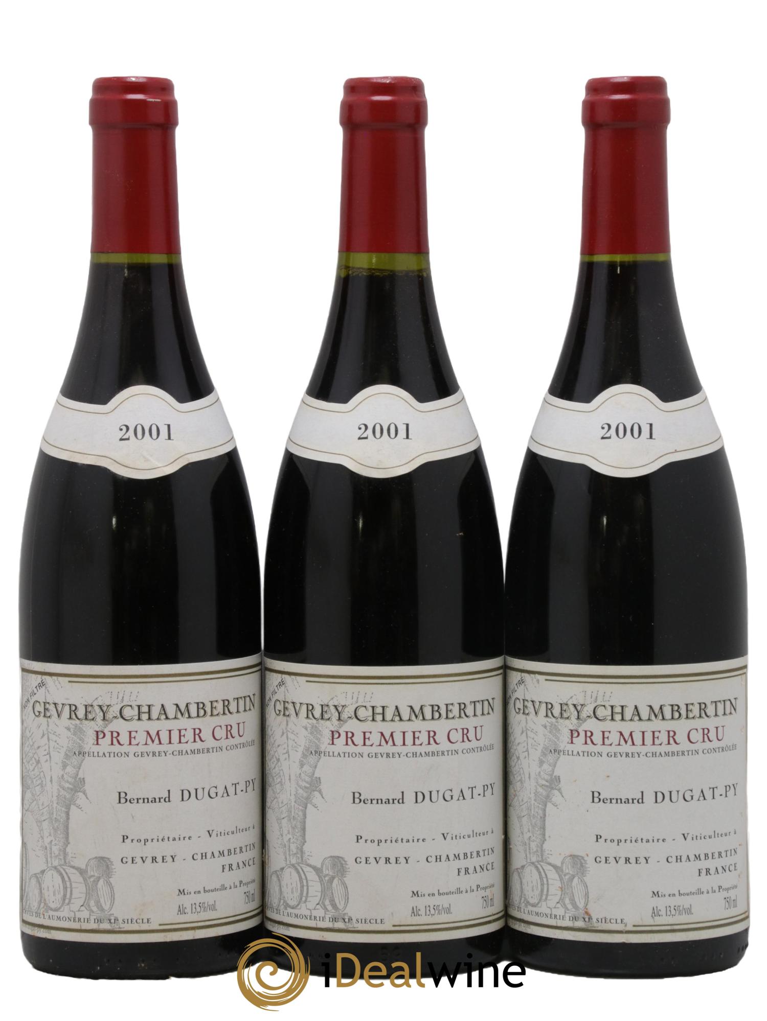 Gevrey-Chambertin 1er Cru Dugat-Py 2001 - Posten von 3 Flaschen - 0