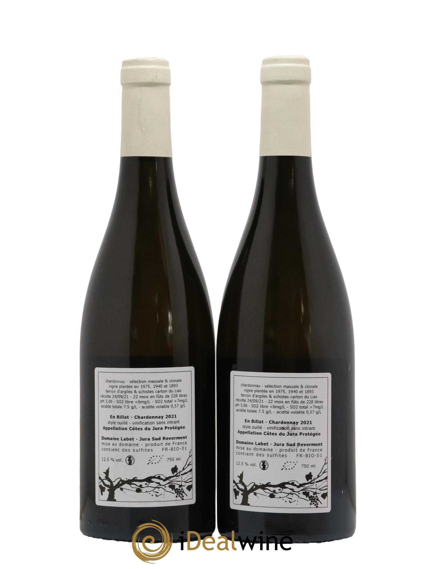 Côtes du Jura Chardonnay En Billat Labet (Domaine) 2021 - Lot de 2 bouteilles - 1