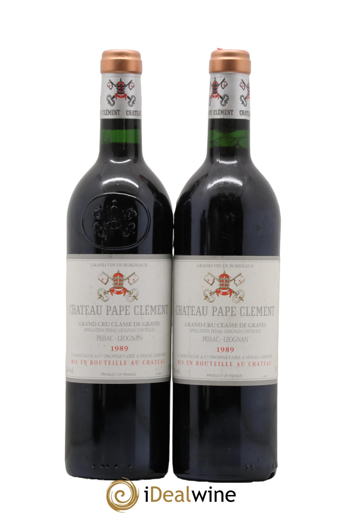 Château Pape Clément Cru Classé de Graves 1989 - Lot de 2 bouteilles - 0