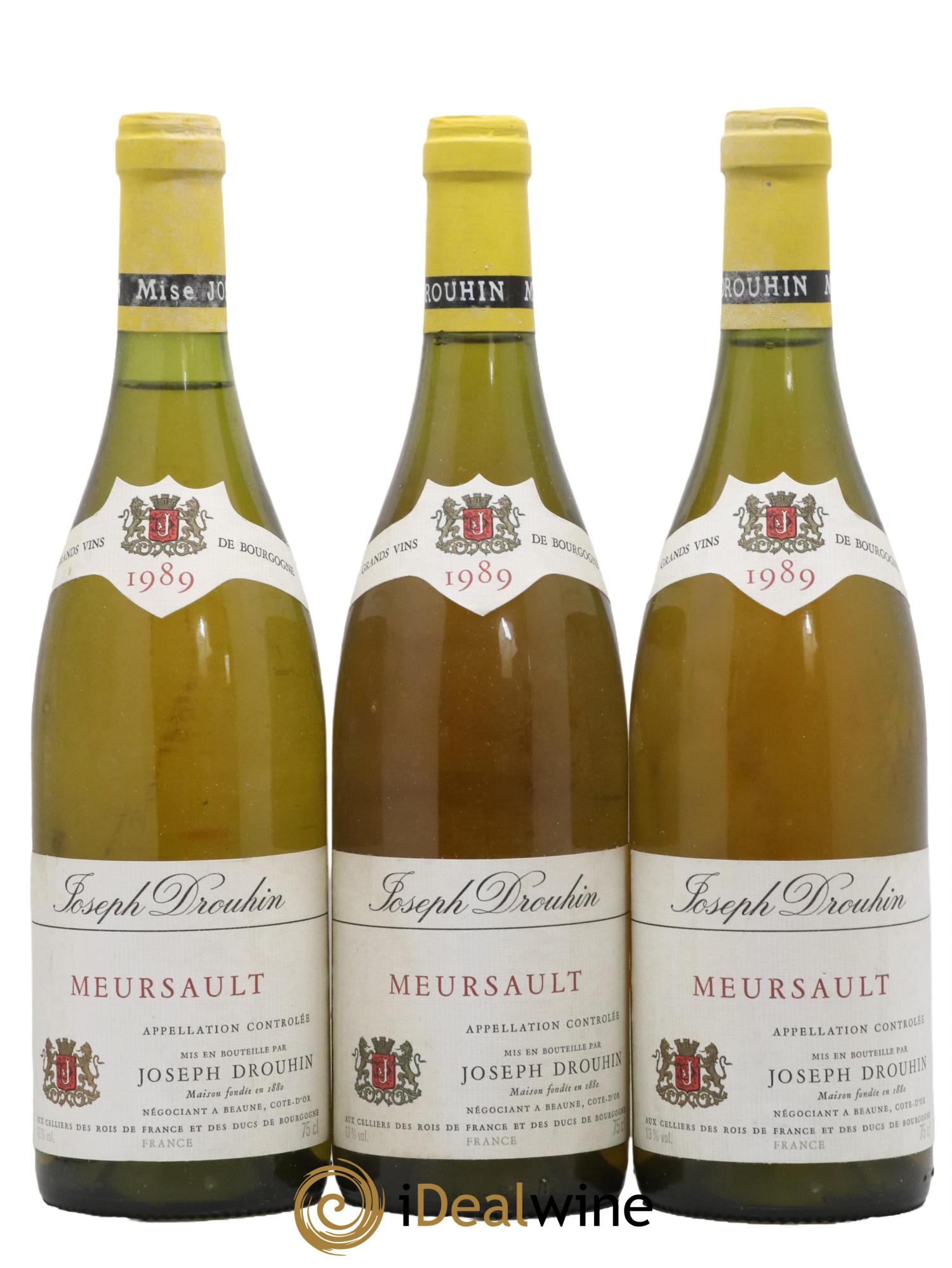 Meursault Joseph Drouhin 1989 - Lot de 3 bouteilles - 0