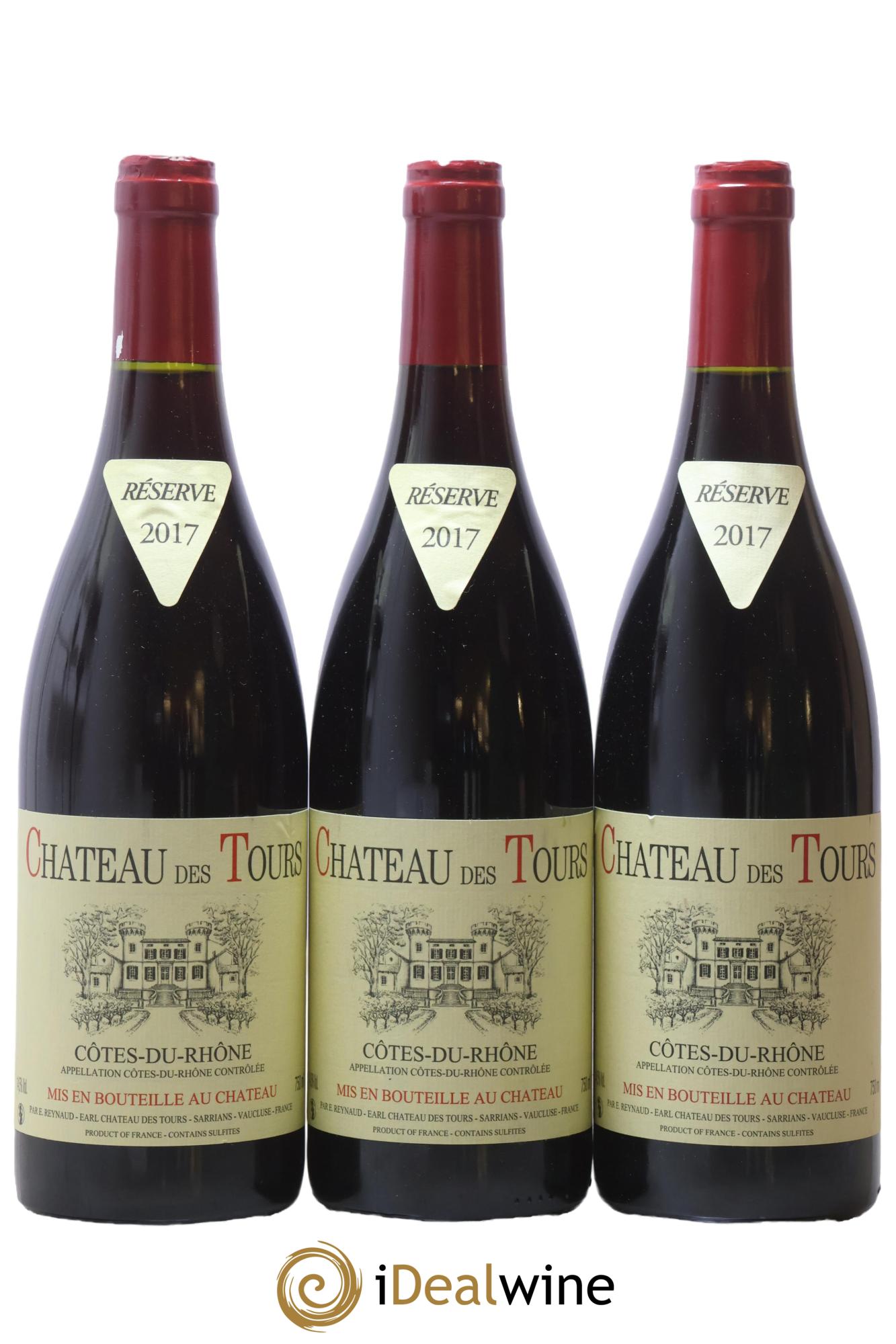 Côtes-du-Rhône Château des Tours Emmanuel Reynaud 2017 - Lot de 3 bouteilles - 0