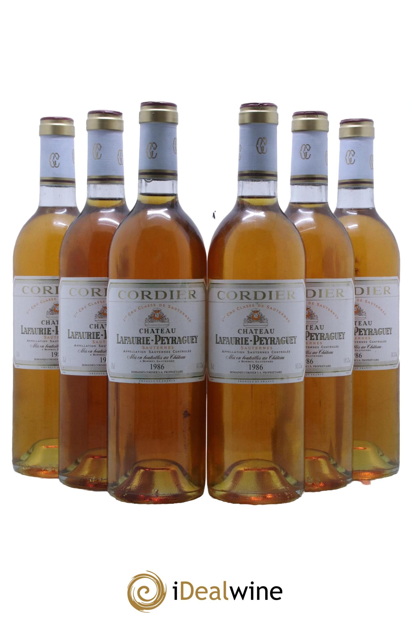 Château Lafaurie-Peyraguey 1er Grand Cru Classé 1986 - Lot de 6 bouteilles - 0