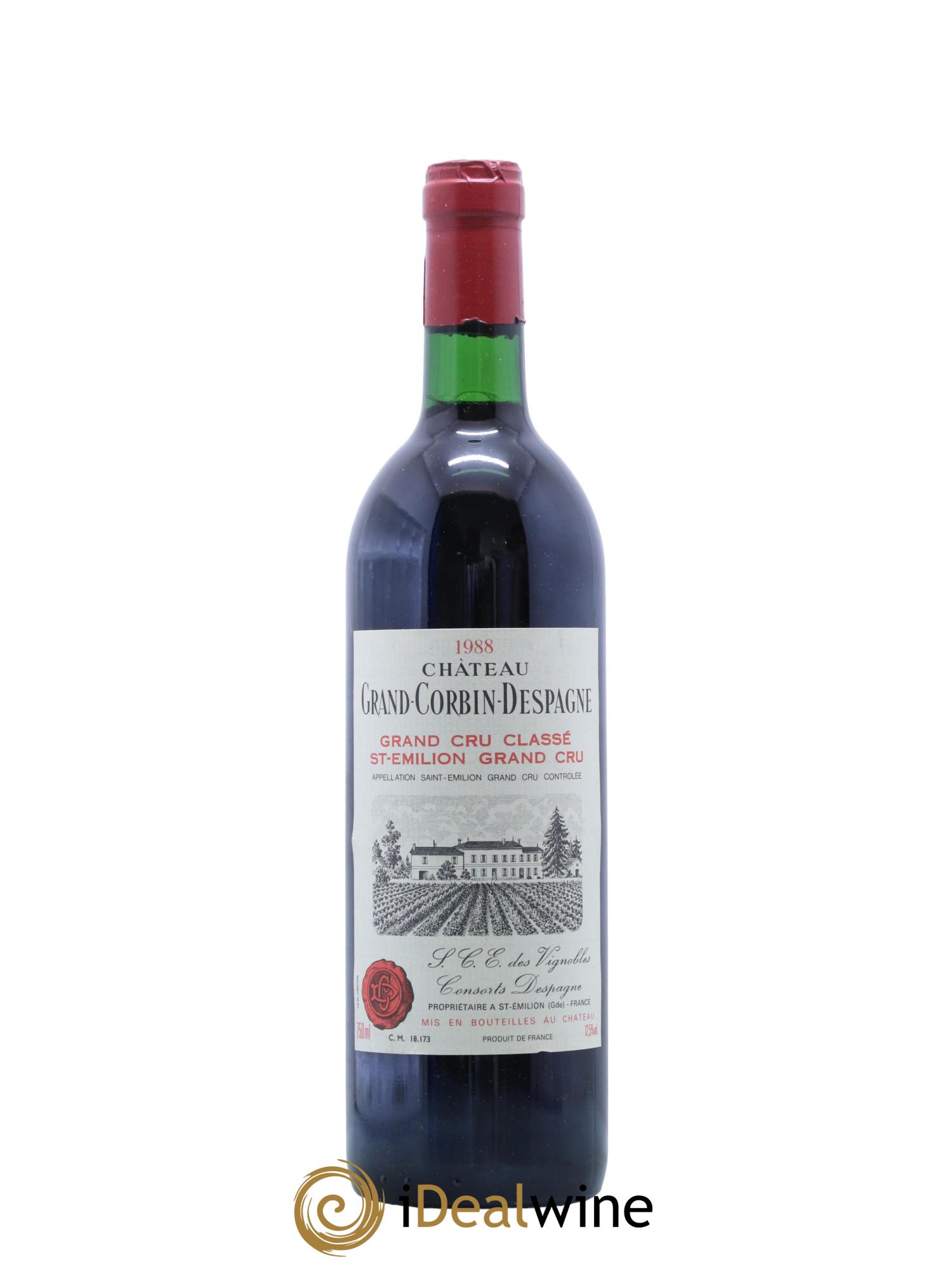 Château Grand Corbin Despagne Grand Cru Classé 1988 - Lot de 1 bouteille - 0