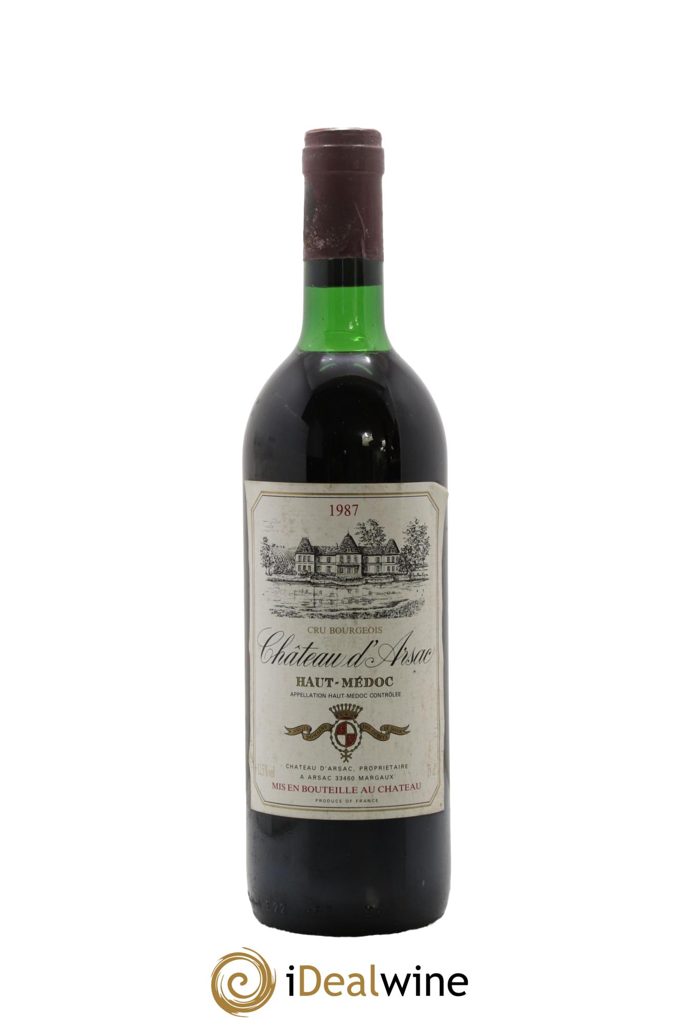 Château d' Arsac Cru Bourgeois 1987 - Lot de 1 bouteille - 0