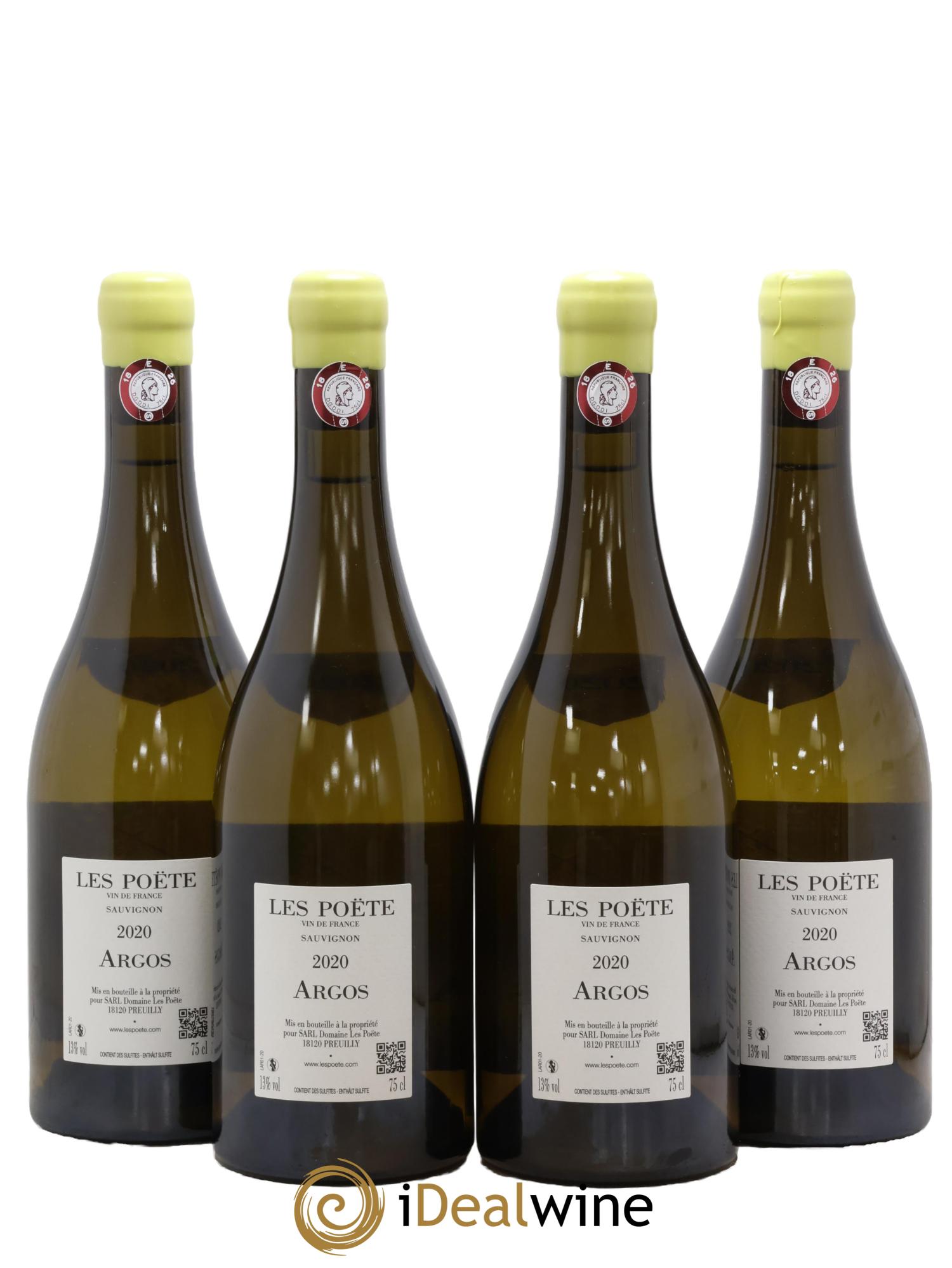 Vin de France (anciennement Quincy) Argos Les Poëte  2020 - Lot de 4 bouteilles - 1