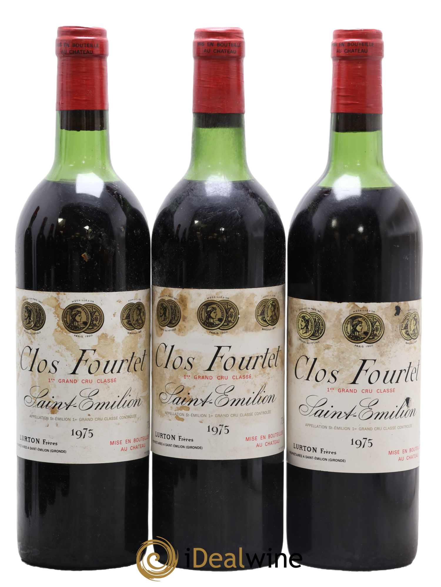 Clos Fourtet 1er Grand Cru Classé B 1975 - Lotto di 3 bottiglie - 0