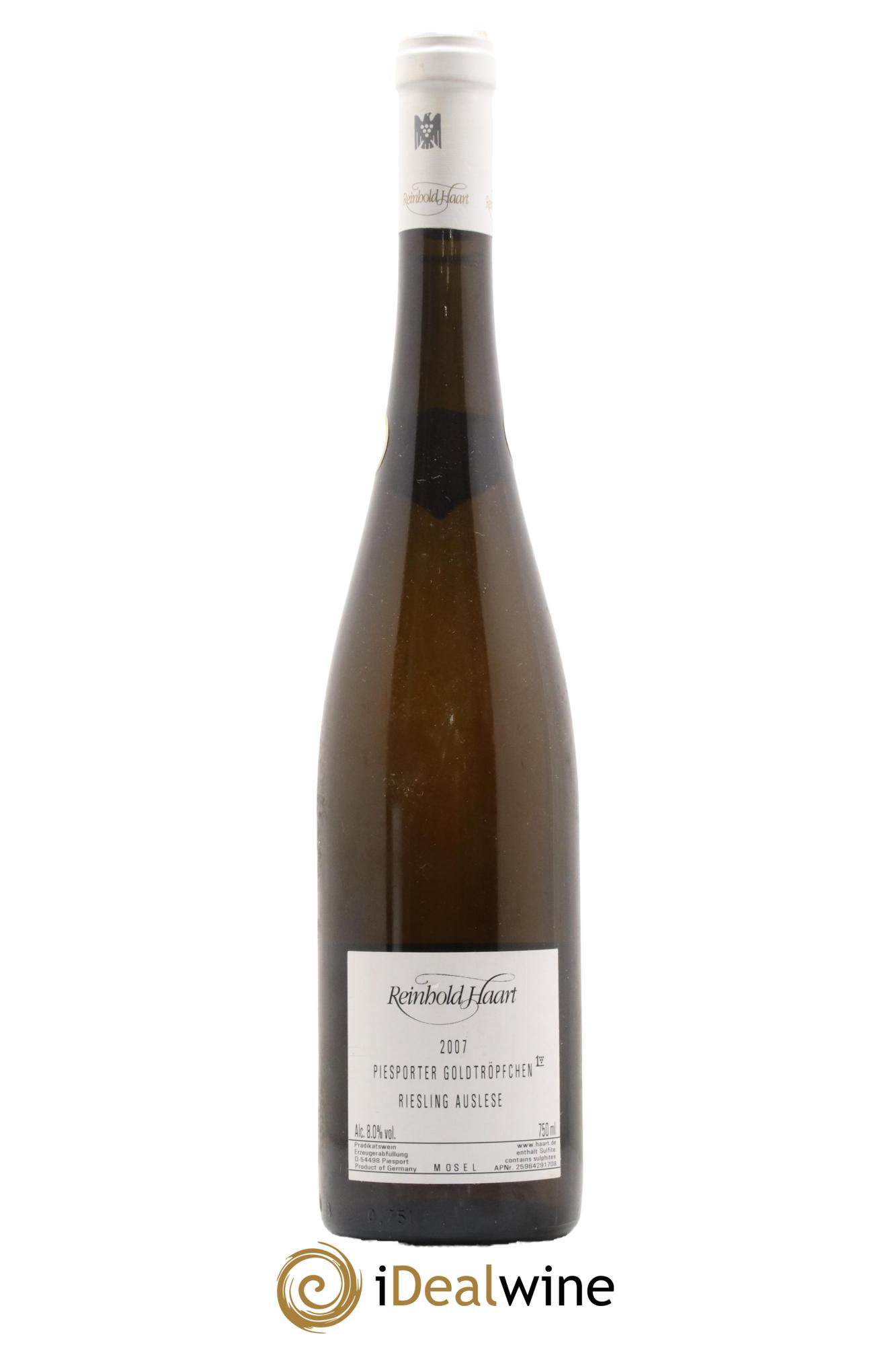 Allemagne Mosel-Saar Piesporter Goldtröpfchen 1. Gewächs Auslese Reinhold Haart 2007 - Lot de 1 bouteille - 1