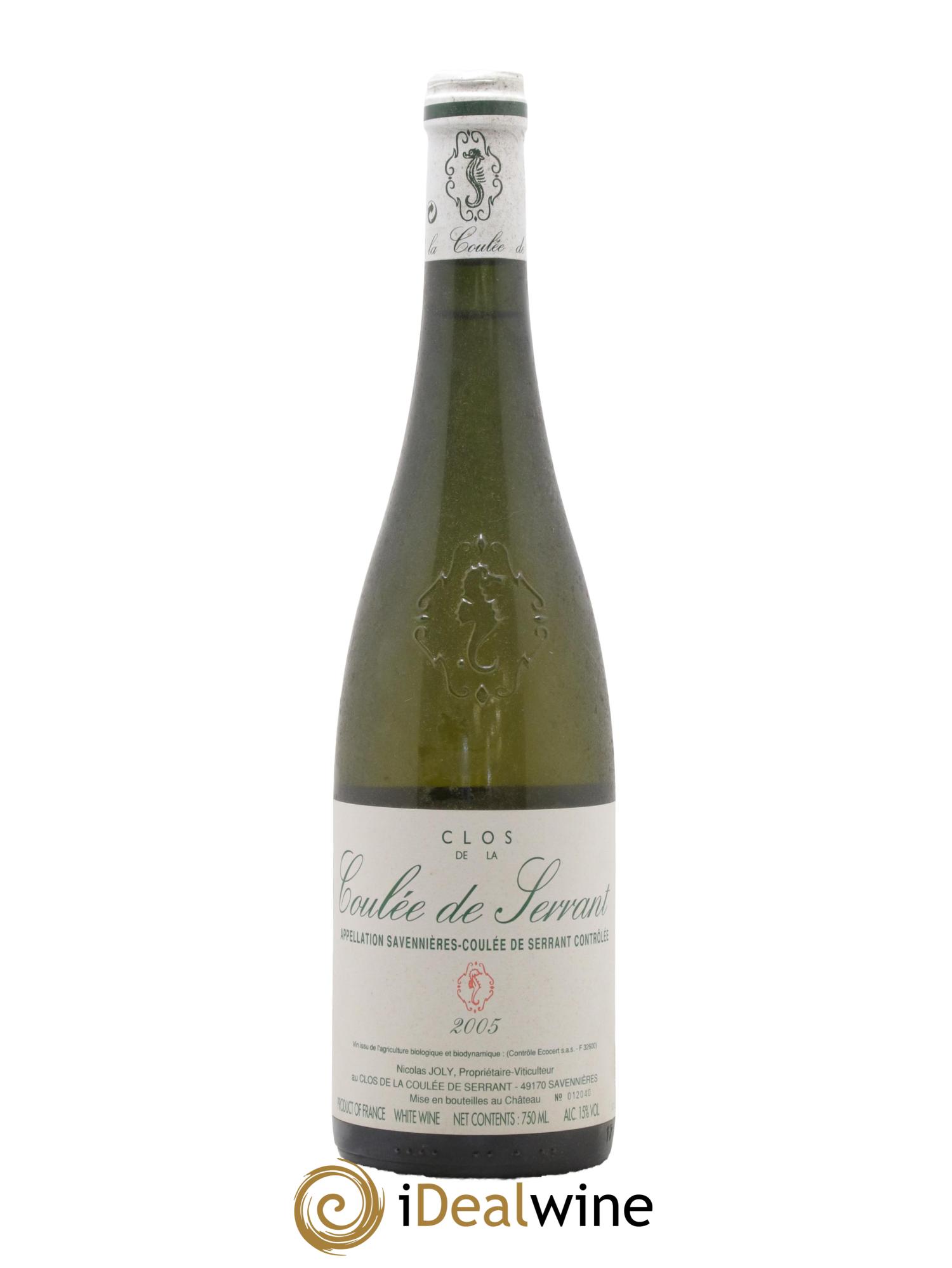 Savennières Vignobles de la Coulée de Serrant - Nicolas Joly 2005 - Posten von 1 Flasche - 0