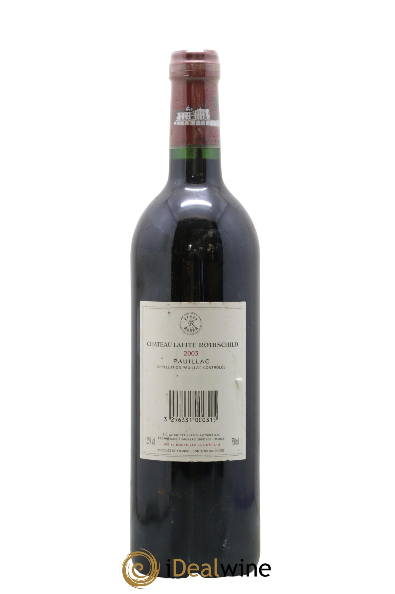 Château Lafite Rothschild 1er Grand Cru Classé 2003 - Lot de 1 bouteille - 1
