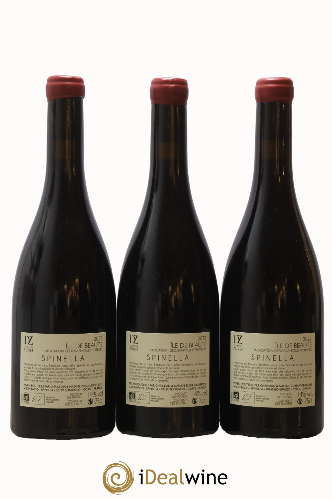 Vin de Corse IGP Ile de Beauté Spinella Zuria 2023 - Lot de 3 bouteilles - 1
