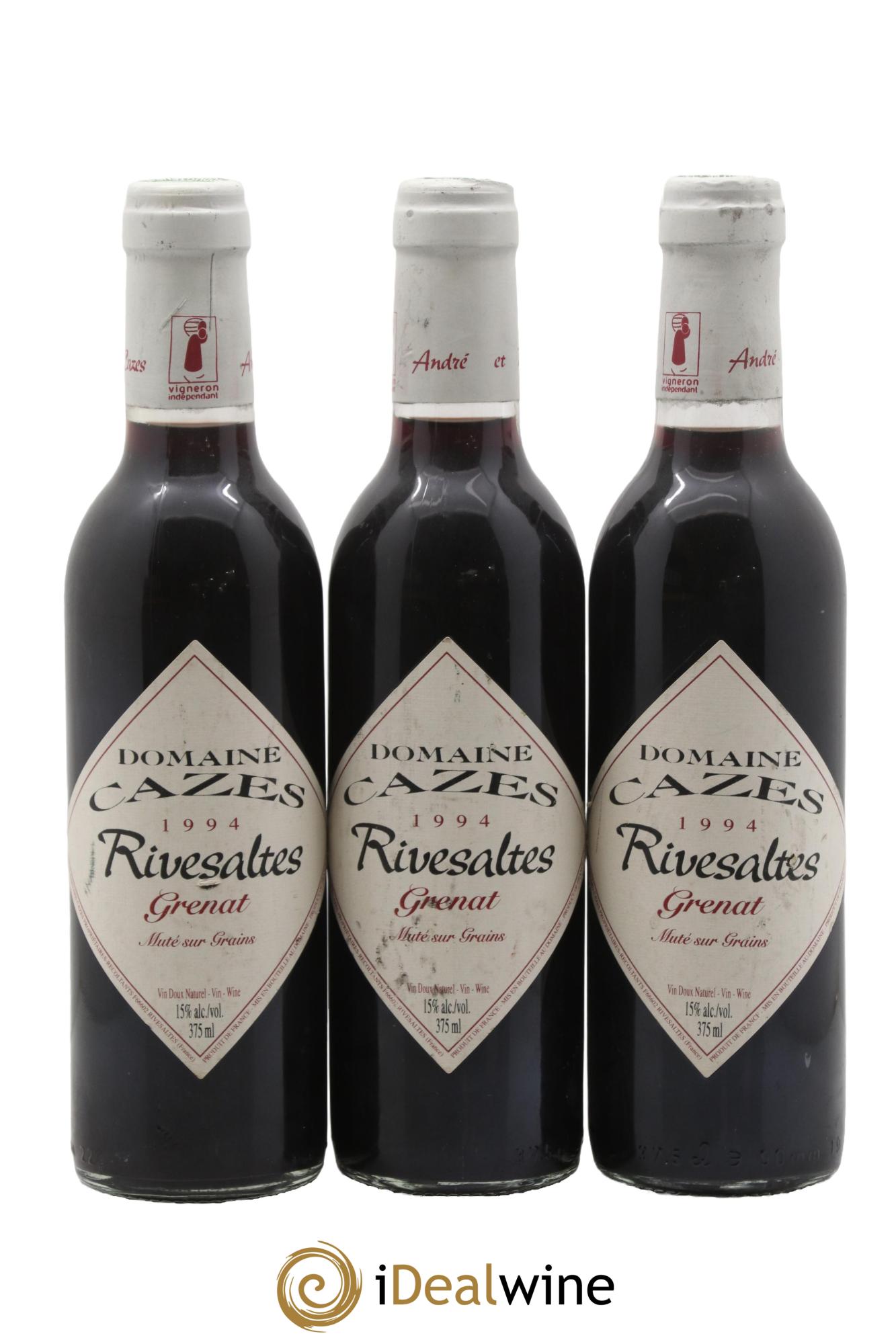 Rivesaltes Grenat Domaine Cazes 1994 - Lot de 3 demi bouteilles - 0
