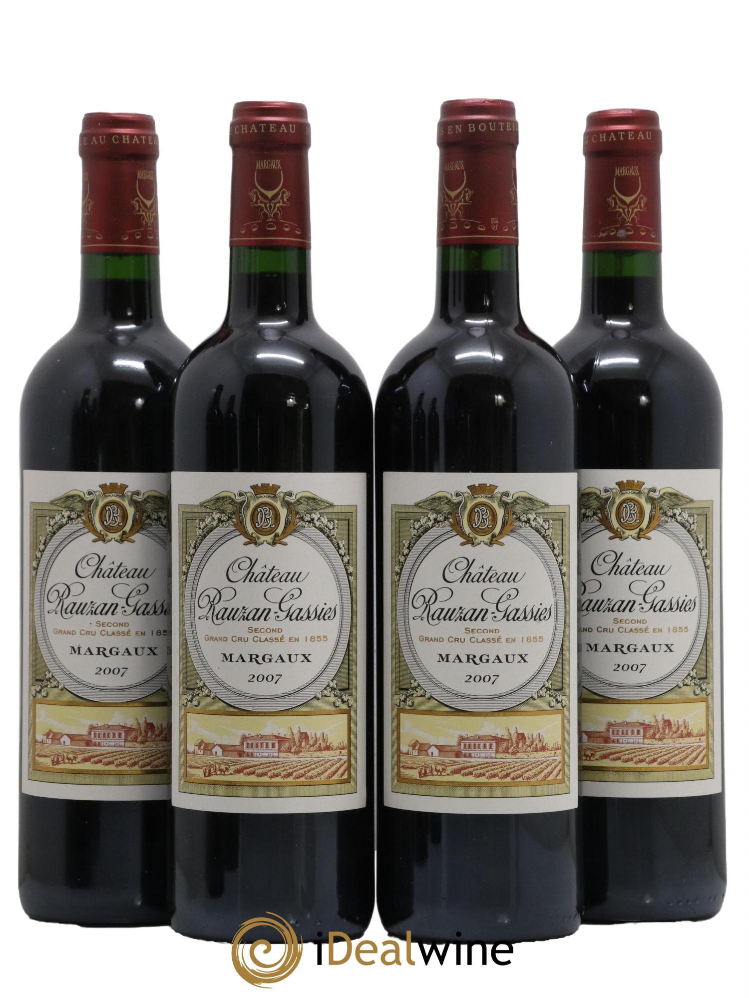Château Rauzan-Gassies 2ème Grand Cru Classé 2007 - Lotto di 4 bottiglie - 0