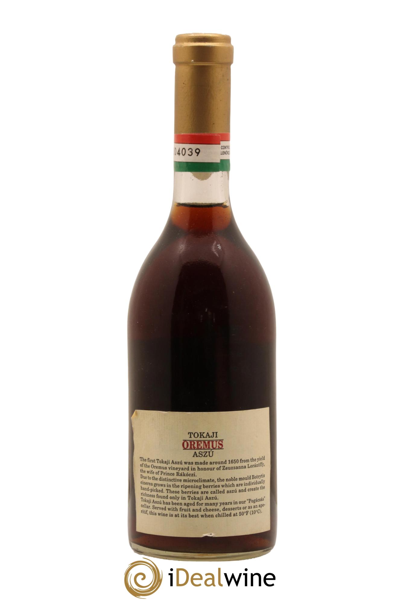 Tokaji Aszu 6 Puttonyos Oremus by Vega Sicilia 1972 - Lot of 1 500ml format  - 1