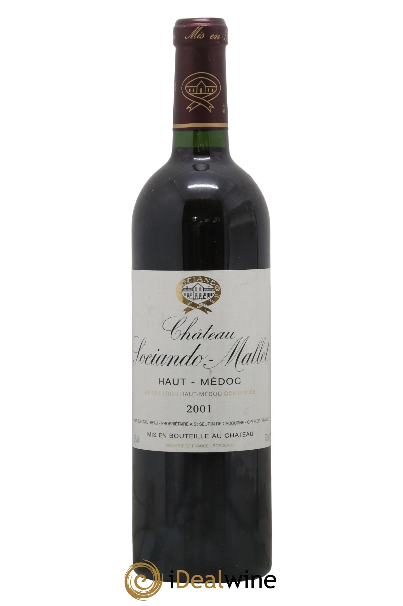 Château Sociando Mallet 2001 - Lot de 1 bouteille - 0
