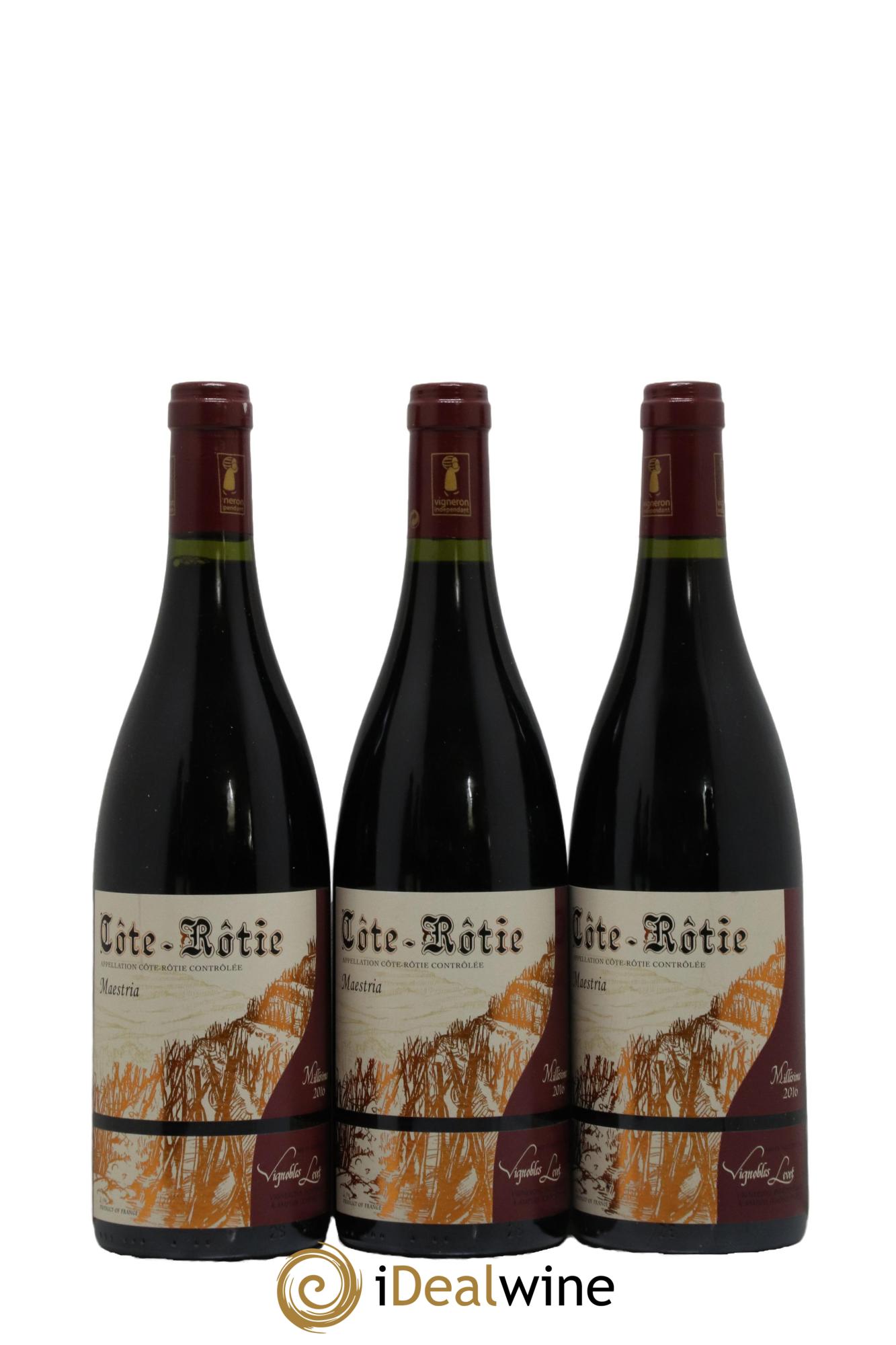 Côte-Rôtie Maestria Vignobles Levet 2016 - Lot de 3 bouteilles - 0